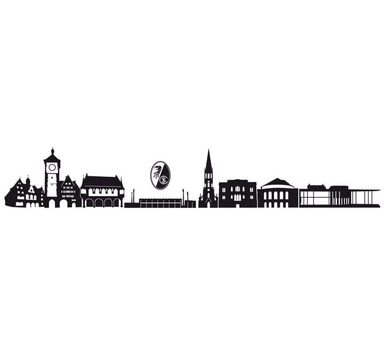 Wall-Art Wandtattoo »Fußball SC + (1 kaufen BAUR | St.) Skyline Freiburg Logo«