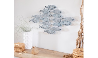 Wanddekoobjekt »Fische«, Wanddeko aus Metall, Shabby Look