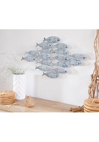 Wanddekoobjekt »Fische«, Wanddeko aus Metall, Shabby Look