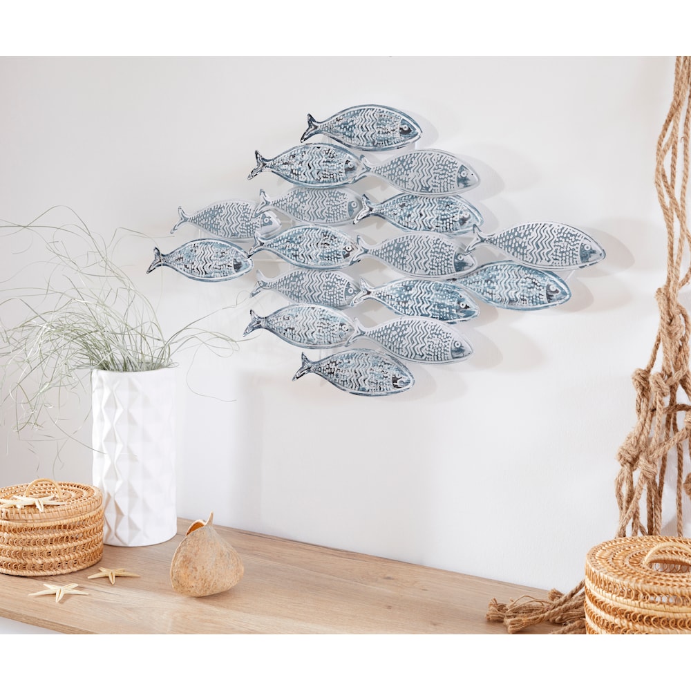 Home affaire Wanddekoobjekt »Fische«, Wanddeko aus Metall, Shabby Look kaufen