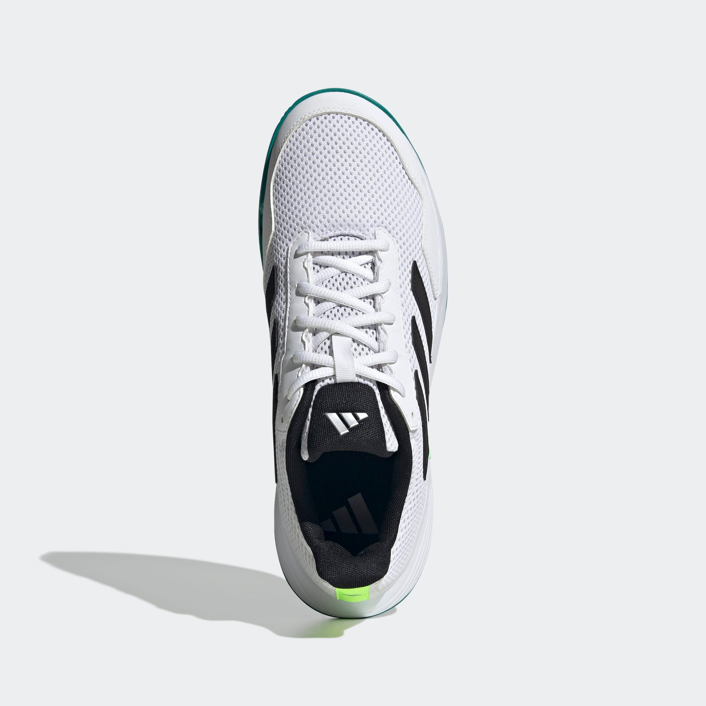 Tennisschuh ADIDAS PERFORMANCE "COURT SPEC 2", Damen, Gr. 42, cloud weiß, core schwarz, pure teal, Synthetik, Textil, Schuhe, für Hartcourt, All-Court 3
