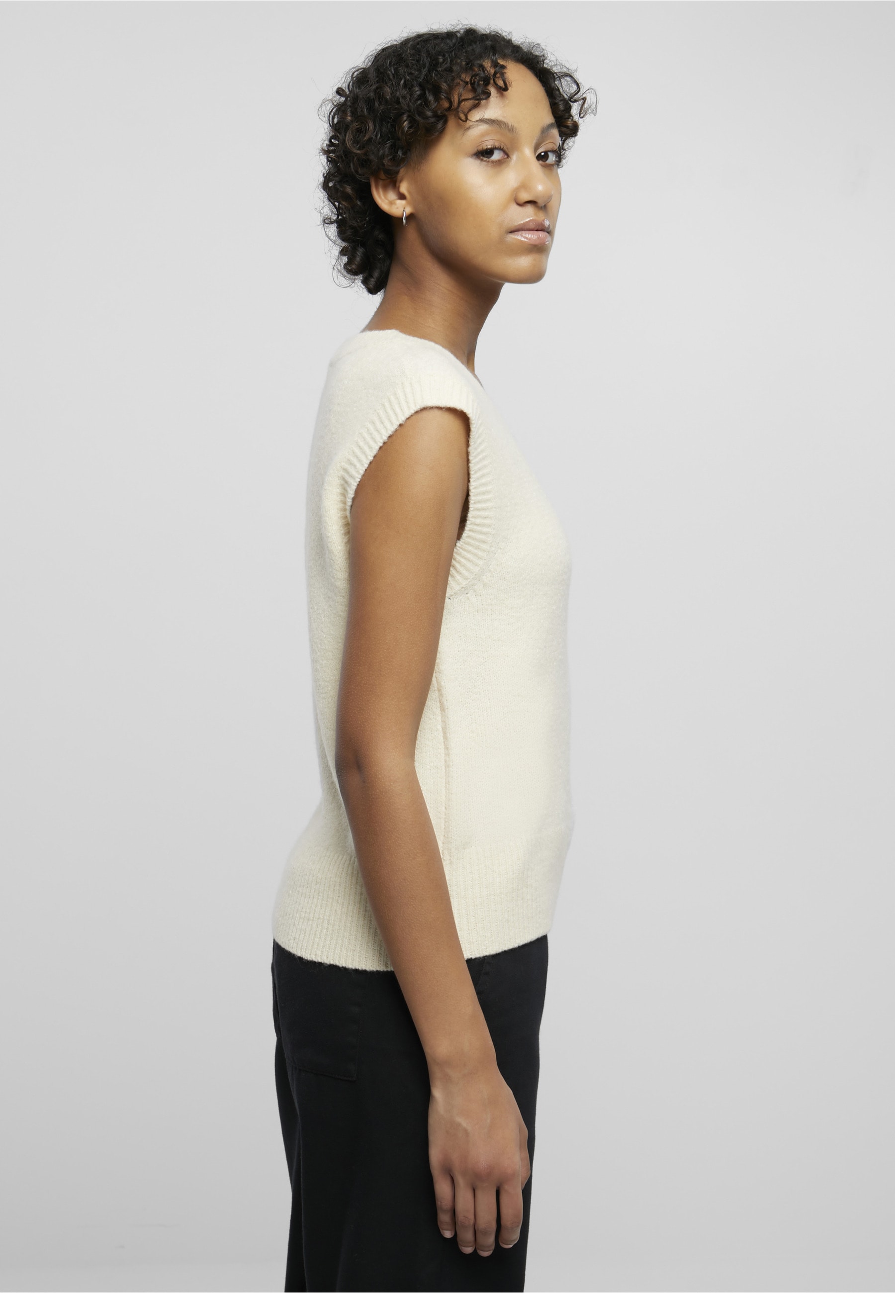 URBAN CLASSICS Fleecepullover »Urban Classics Damen Ladies Knit Slipover«, 1 Stk.
