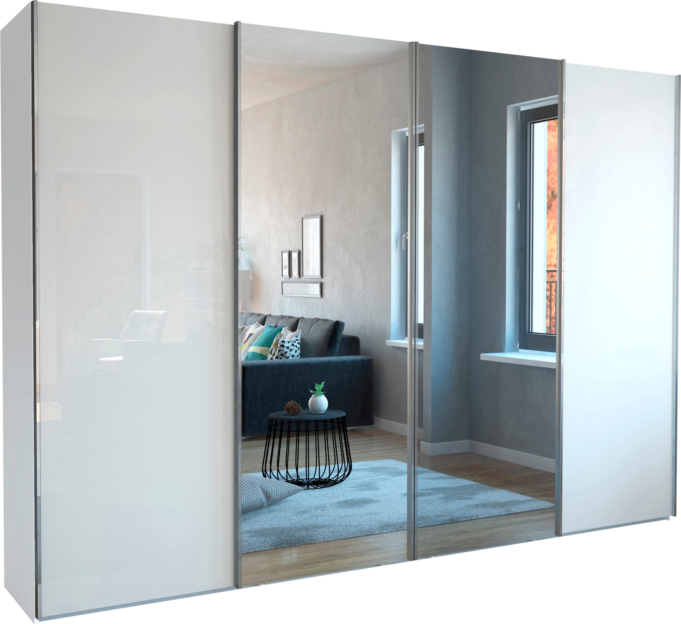 WIEMANN Schwebetürenschrank »Monaco«, hochwertige Glas- und Spiegelfront