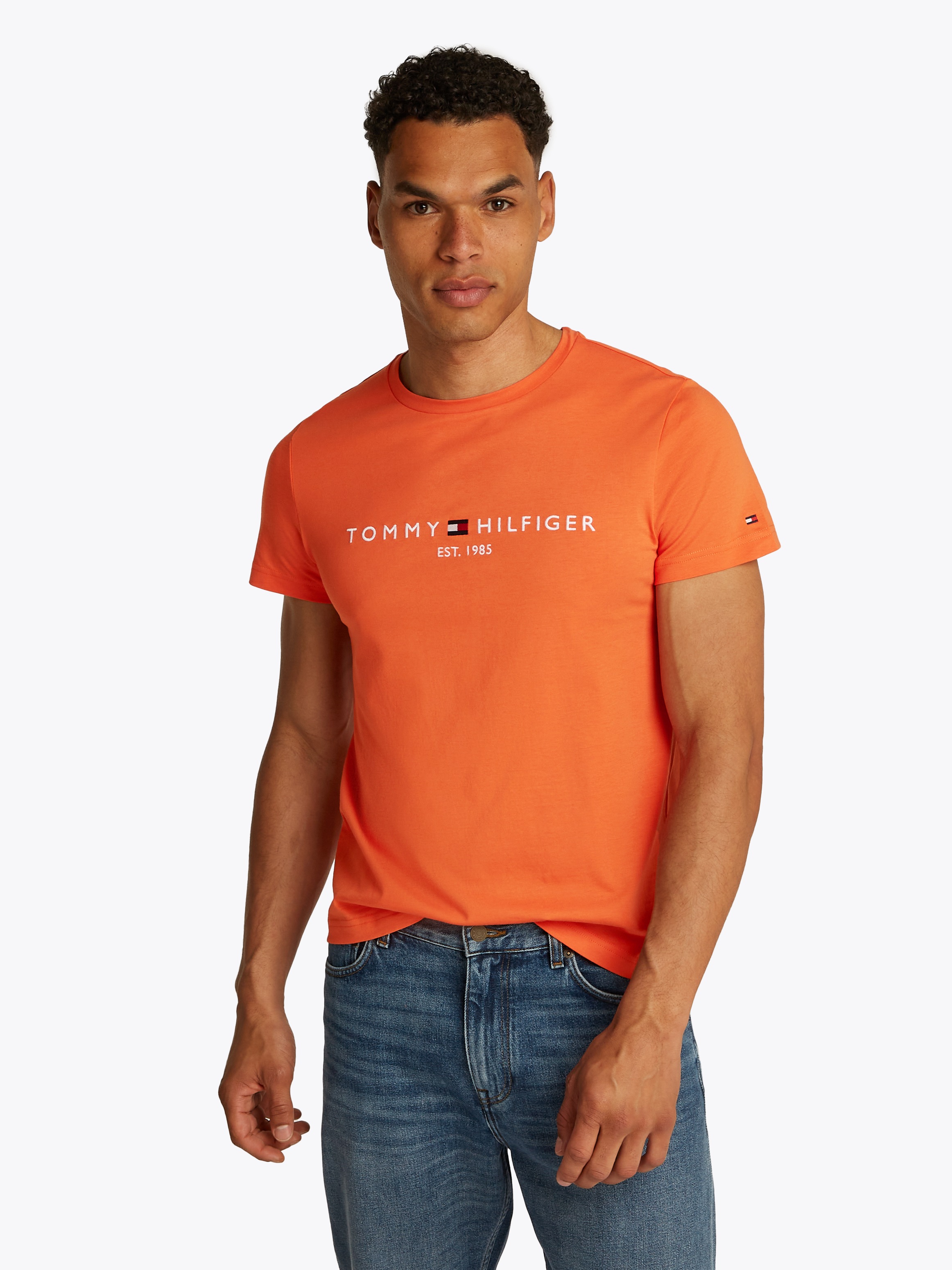 Tommy Hilfiger T-Shirt "TOMMY LOGO TEE" aus reiner Baumwolle günstig online kaufen