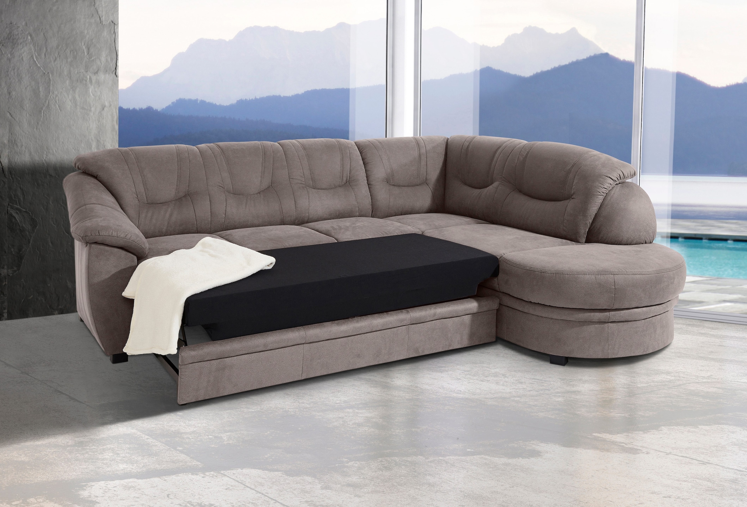 sit&more Ecksofa »Savoni L-Form«, wahlweise mit Bettfunktion