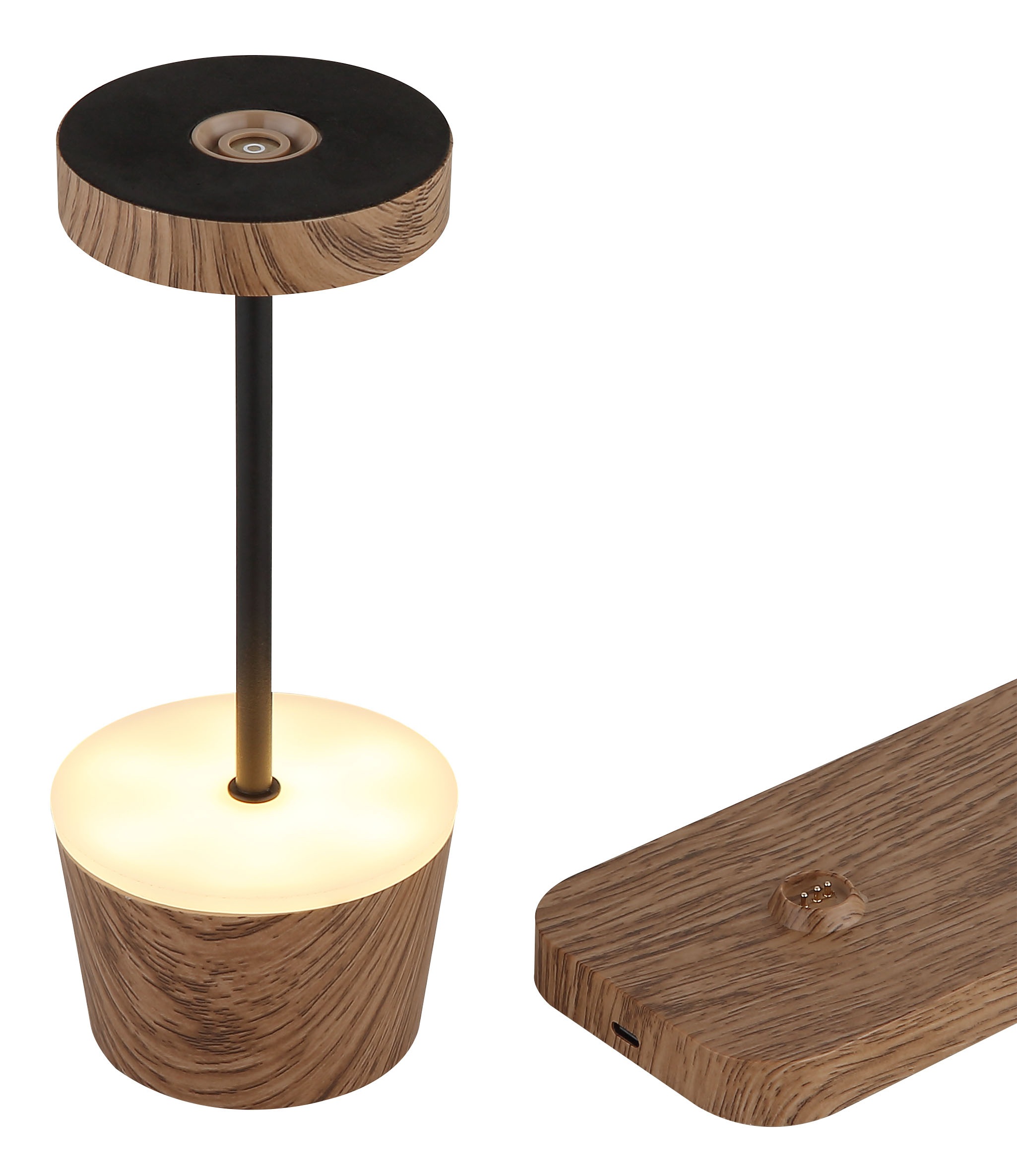 GLOBO LIGHTING Tischleuchte »DAWSON« LED-Modul 1 Stk. Outdoor RGBW Tischleuchte IP54, Akku, Touchdimmer, warmes Licht
