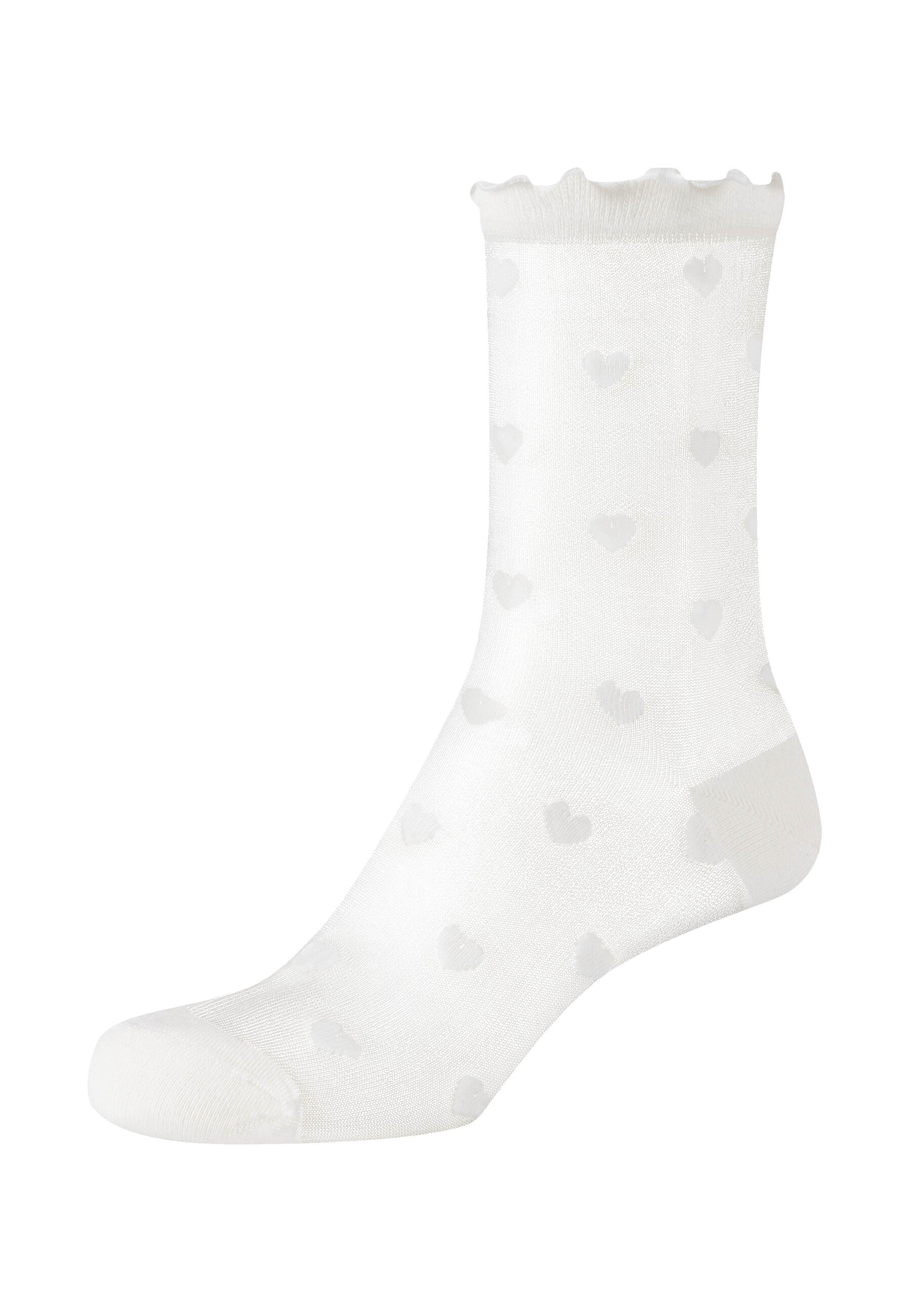 s.Oliver Socken »Socken originals transparent ruffle 4er Pack« 4er Pack Weiche Zehennähte ohne Druckstellen, Verstärkte Ferse