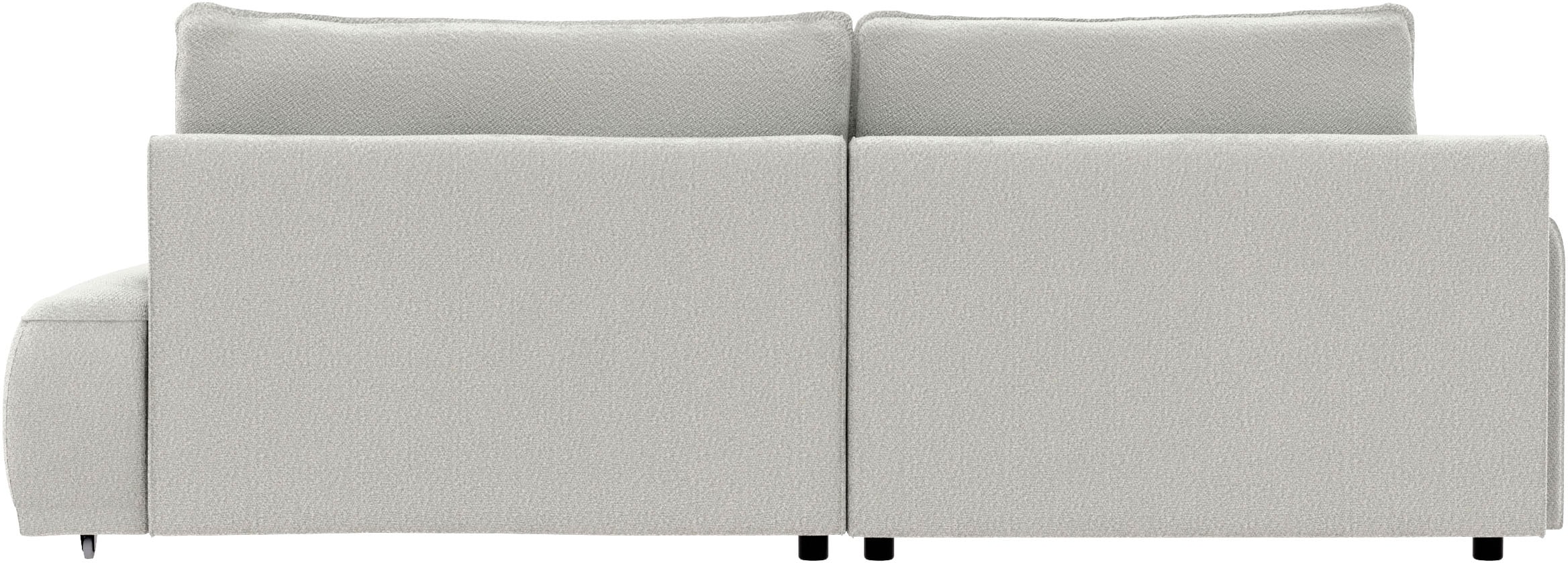 TRENDMANUFAKTUR Ecksofa »Fordon II, Schlafsofa mit Bettkasten, Couch in L-Form, Breite 250 cm«, in Struktur fein LEO, haustierfreundlich, wollweiß, Armlehne links