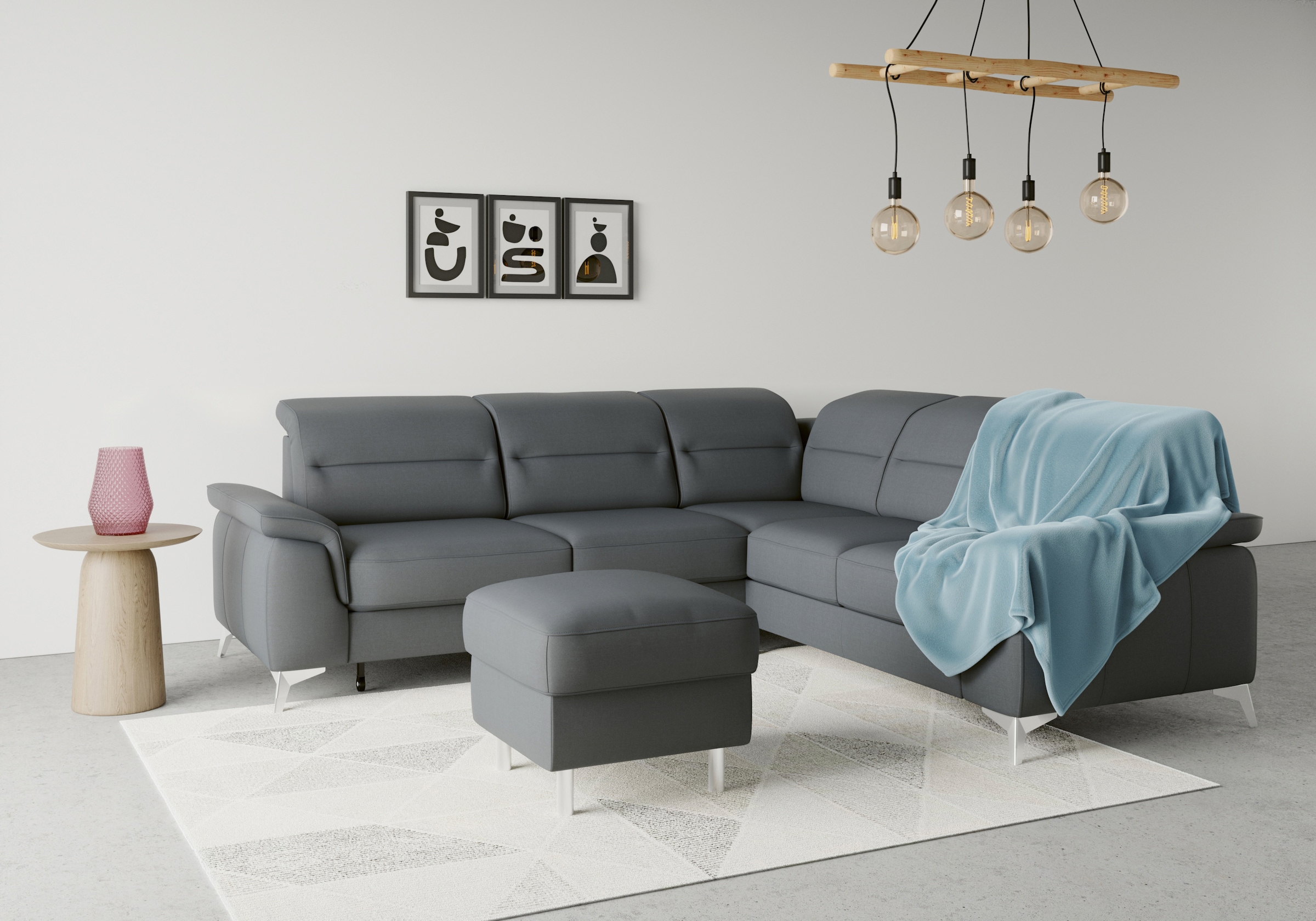 sit&more Ecksofa "Sinatra L-Form" optional mit Kopfteilverstellung und Armteilfunktion