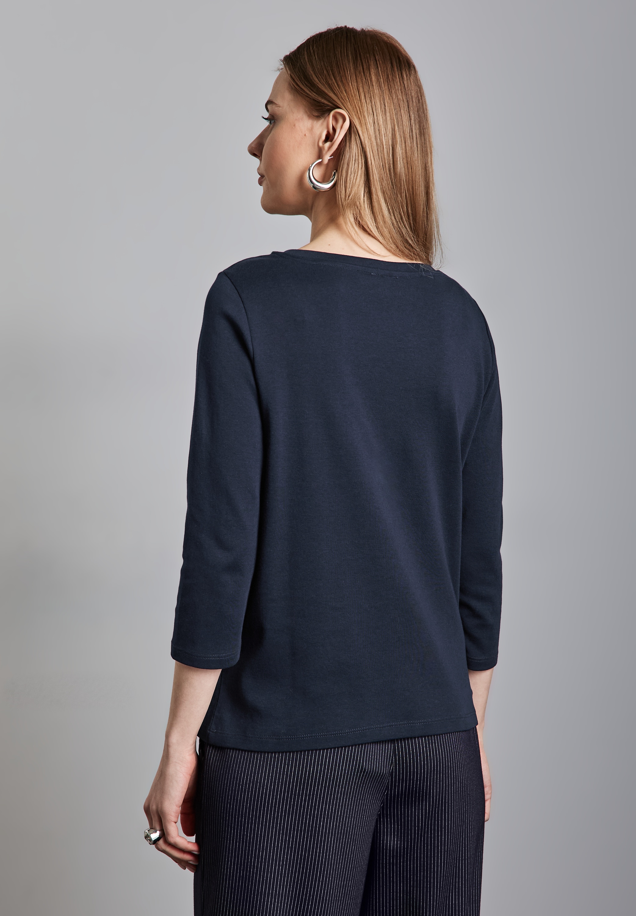 STREET ONE 3/4-Arm-Shirt, mit U-Boot-Ausschnitt