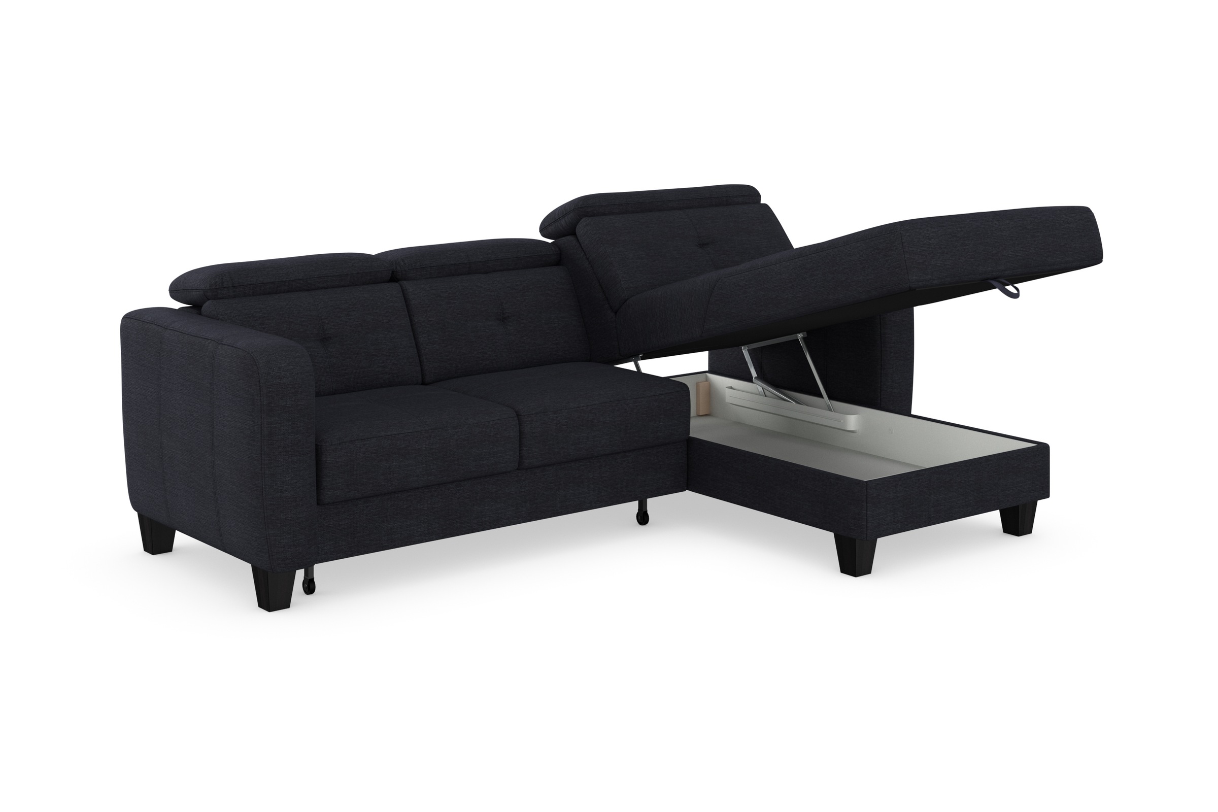 sit&more Ecksofa »Belluci L-Form«, inklusive Federkern, wahlweise mit Bettfunktion und Bettkasten