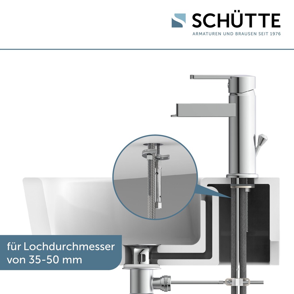 Schütte Waschtischarmatur »Niagara«, mit Zugstange, Wasserhahn mit Wasserfall, Mischbatterie Waschbecken