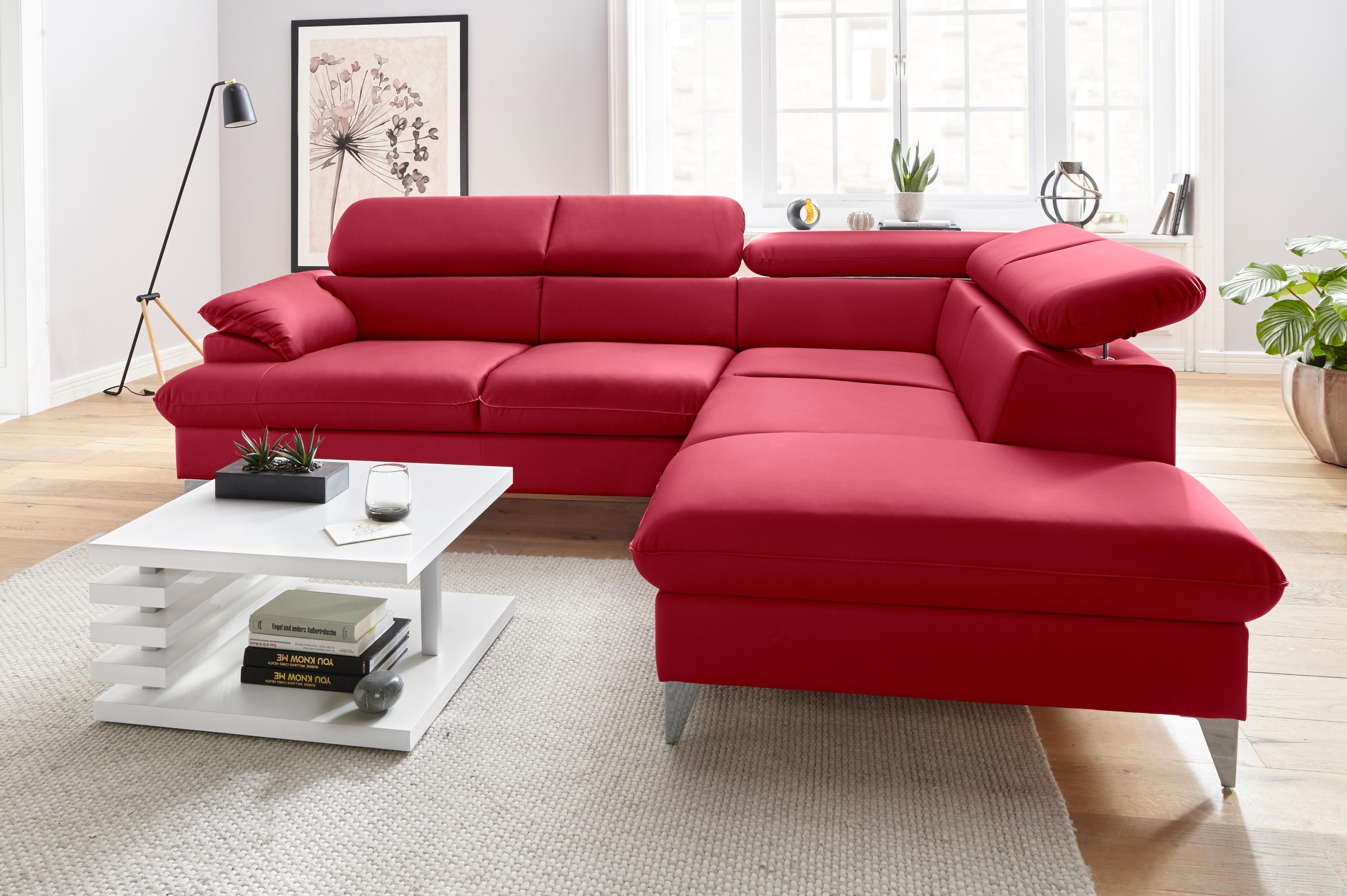 COTTA Ecksofa »Caluso L-Form«, mit Kopfteilverstellung, wahlweise mit Bettfunktion & Bettkasten