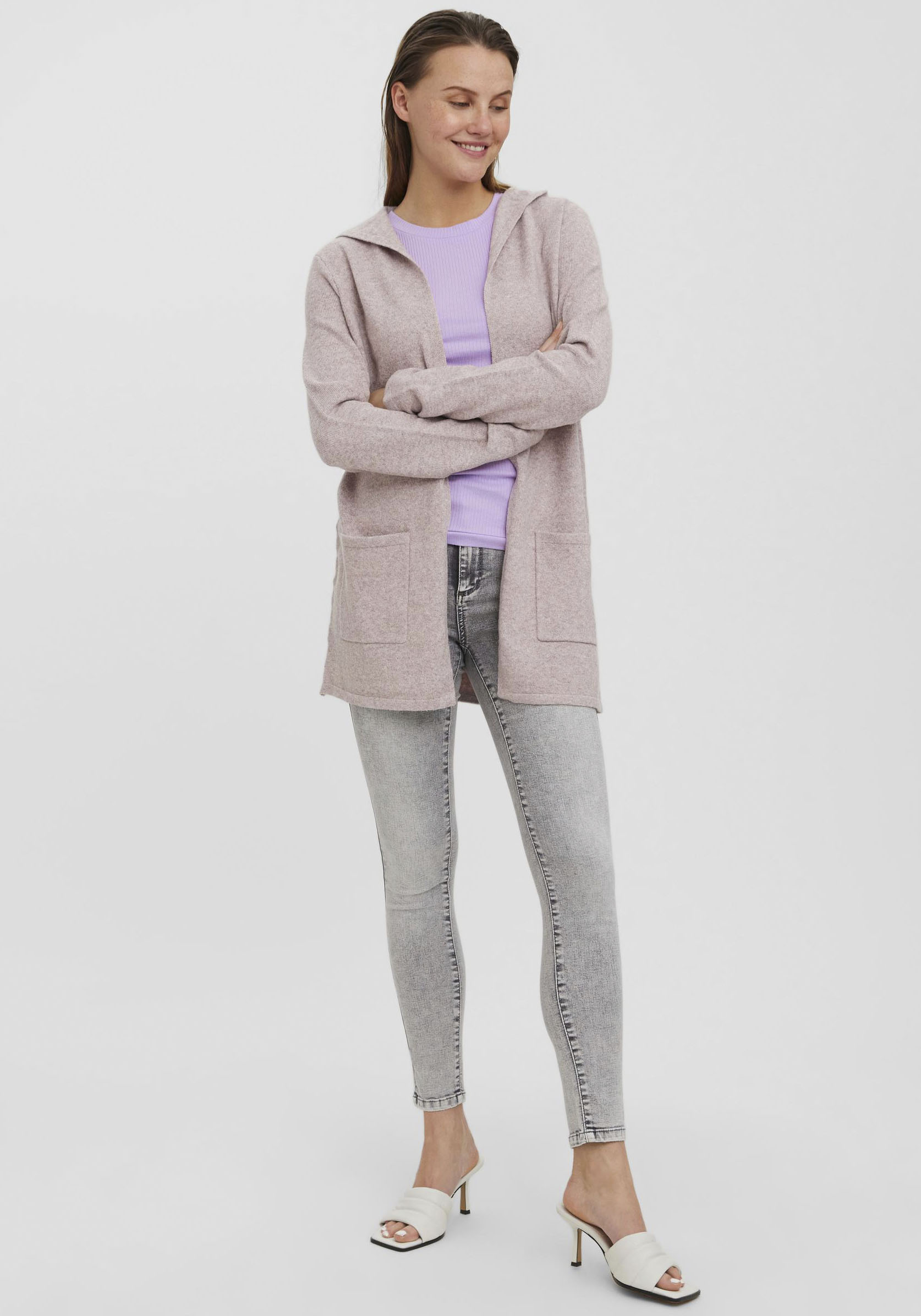 Thumbnail - Vero Moda Strickjacke "VMDOFFY LS OPEN HOOD CARDIGAN GA NOOS"