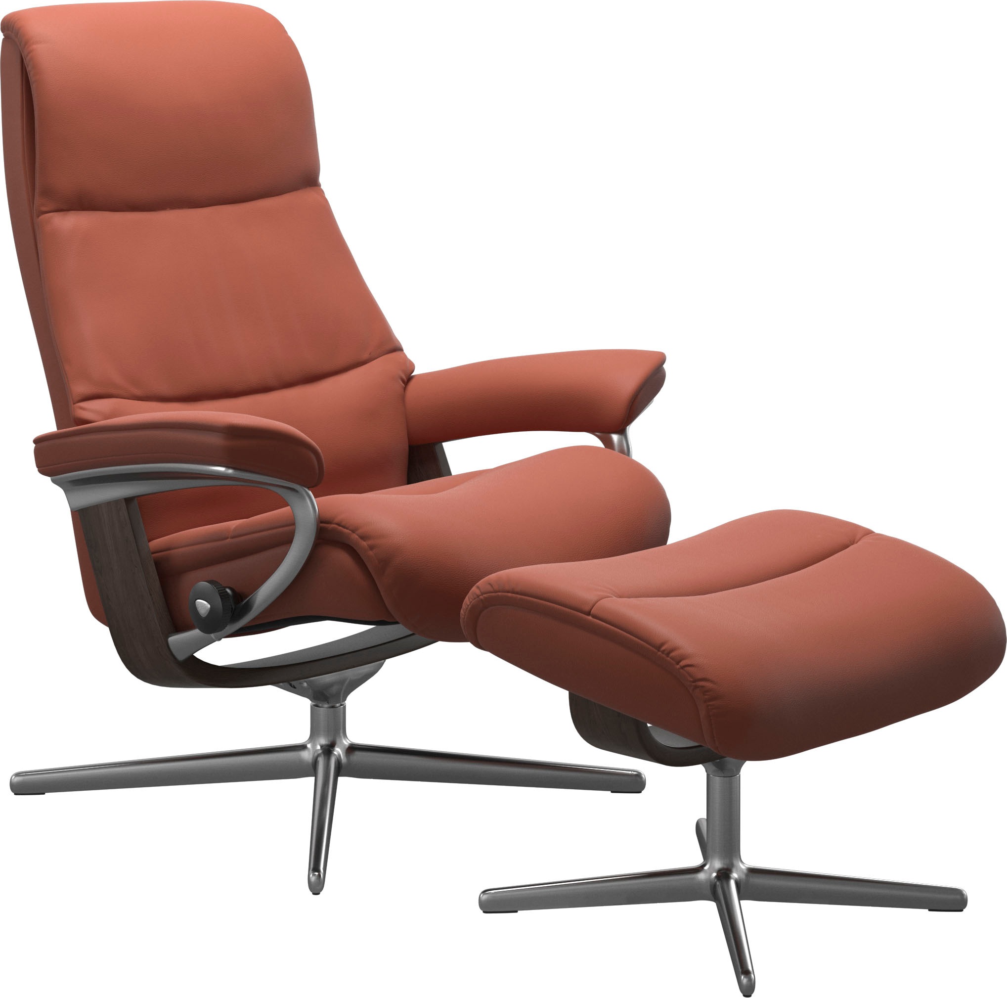 Stressless Fußhocker "View" mit Cross Base, Größe S, M & L, Holzakzent Wenge