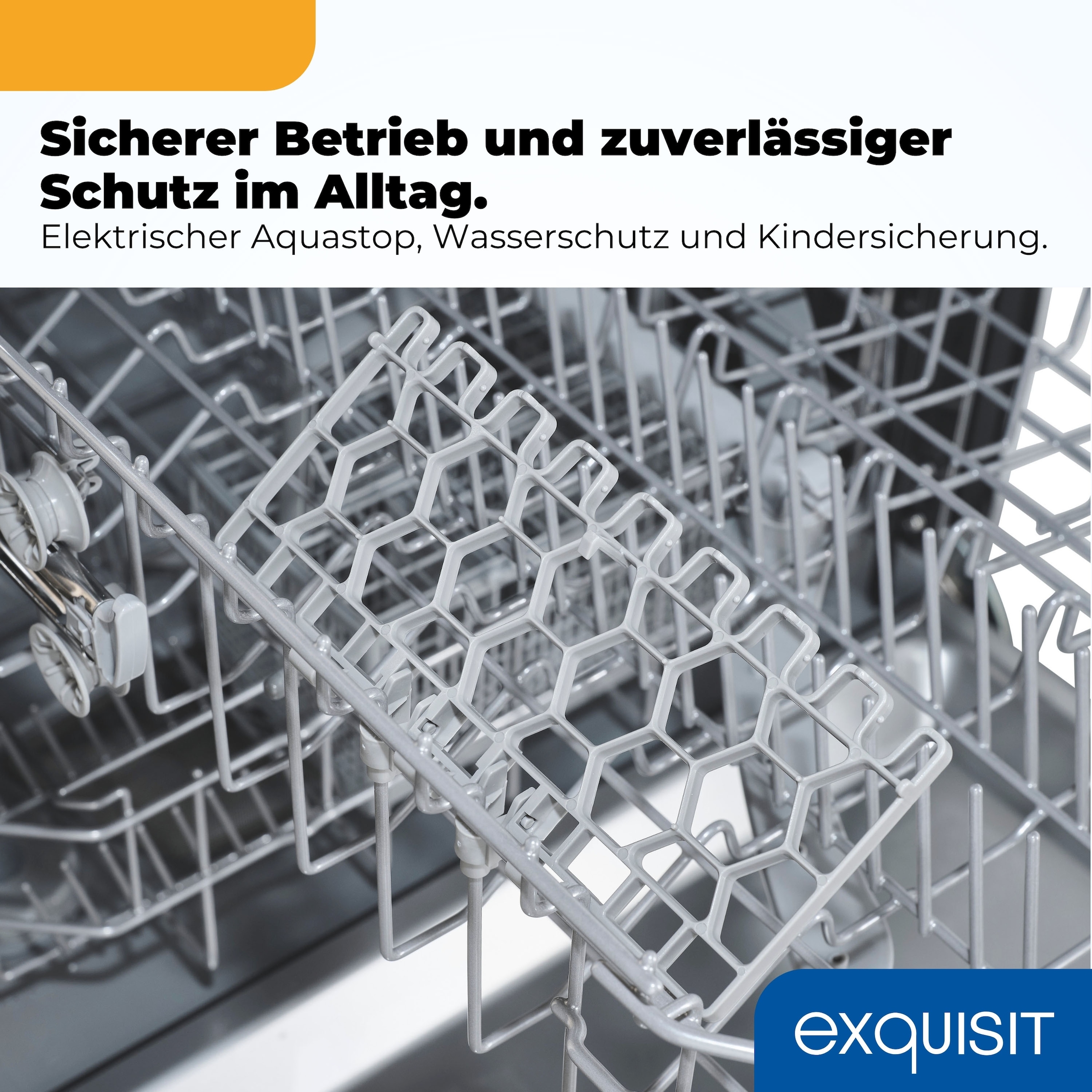 exquisit teilintegrierbarer Geschirrspüler 6312 »EGSP6312-EB-030E inox« 11 l 12 tlg. Maßgedecke 12 Maßgedecke & flüsterleise 49 dB – stark und angenehm ruhig