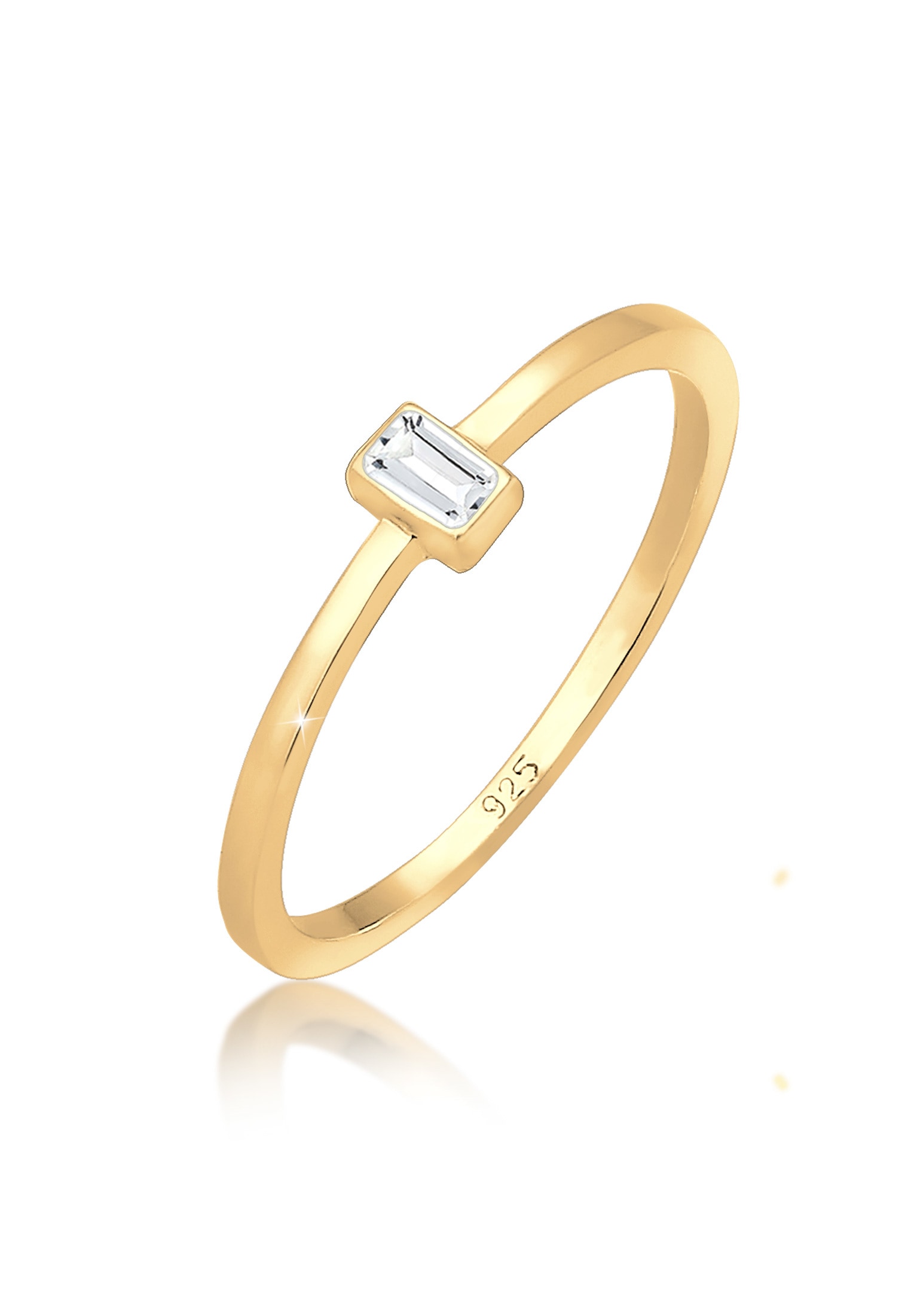 ELLI PREMIUM Damen Verlobungsring "Ring Topas Weiß 925 Sterling Silber", 54, Silber 925 (Sterlingsilber), gold, Silber 925 (Sterlingsilber),