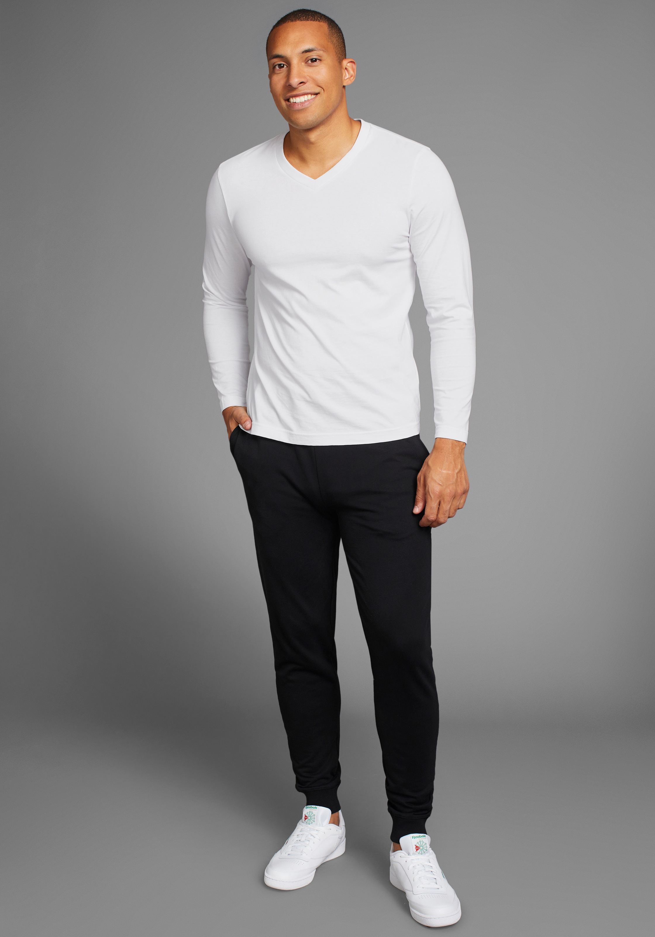 Man's World Langarmshirt »CIRCULAR COLLECTION«, (Packung, 2 tlg., 2-er Pack), auch zum Unterziehen