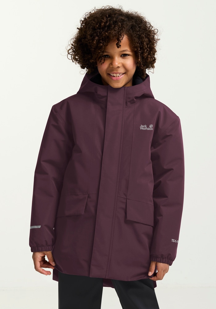 Jack Wolfskin Outdoorjacke "CANVEY JKT KIDS" mit Kapuze Winterjacke für Kinder, warm, wasserdicht