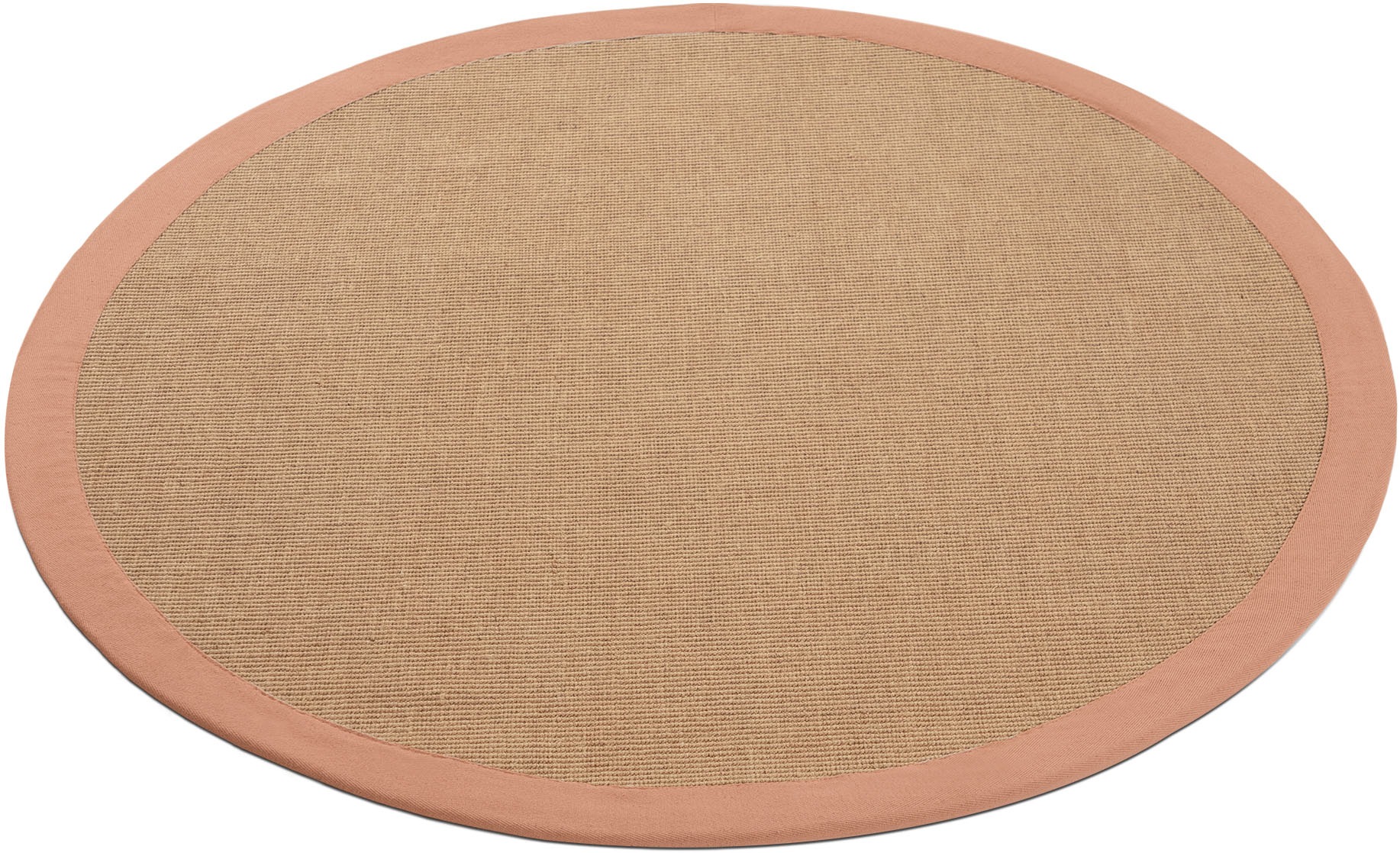 carpetfine Sisalteppich »Sisal«, rund, 5 mm Höhe, mit farbiger Bordüre, Anti-Rutsch Rückseite