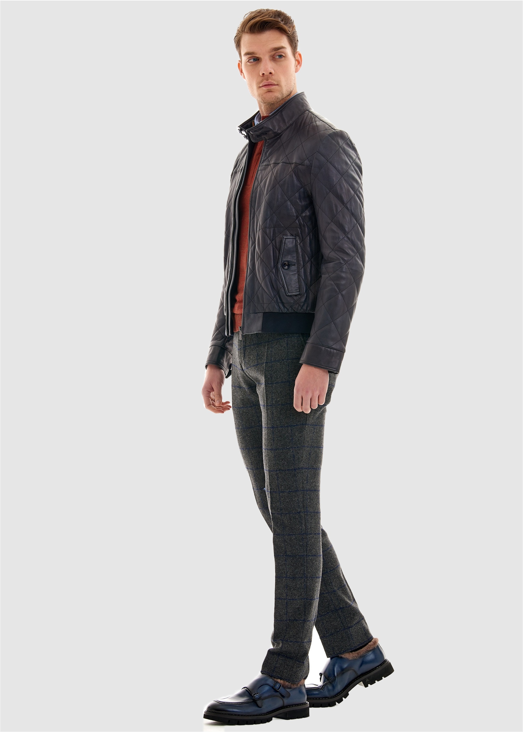 Pierre Cardin Lederjacke, mit schickem Stepp-Muster
