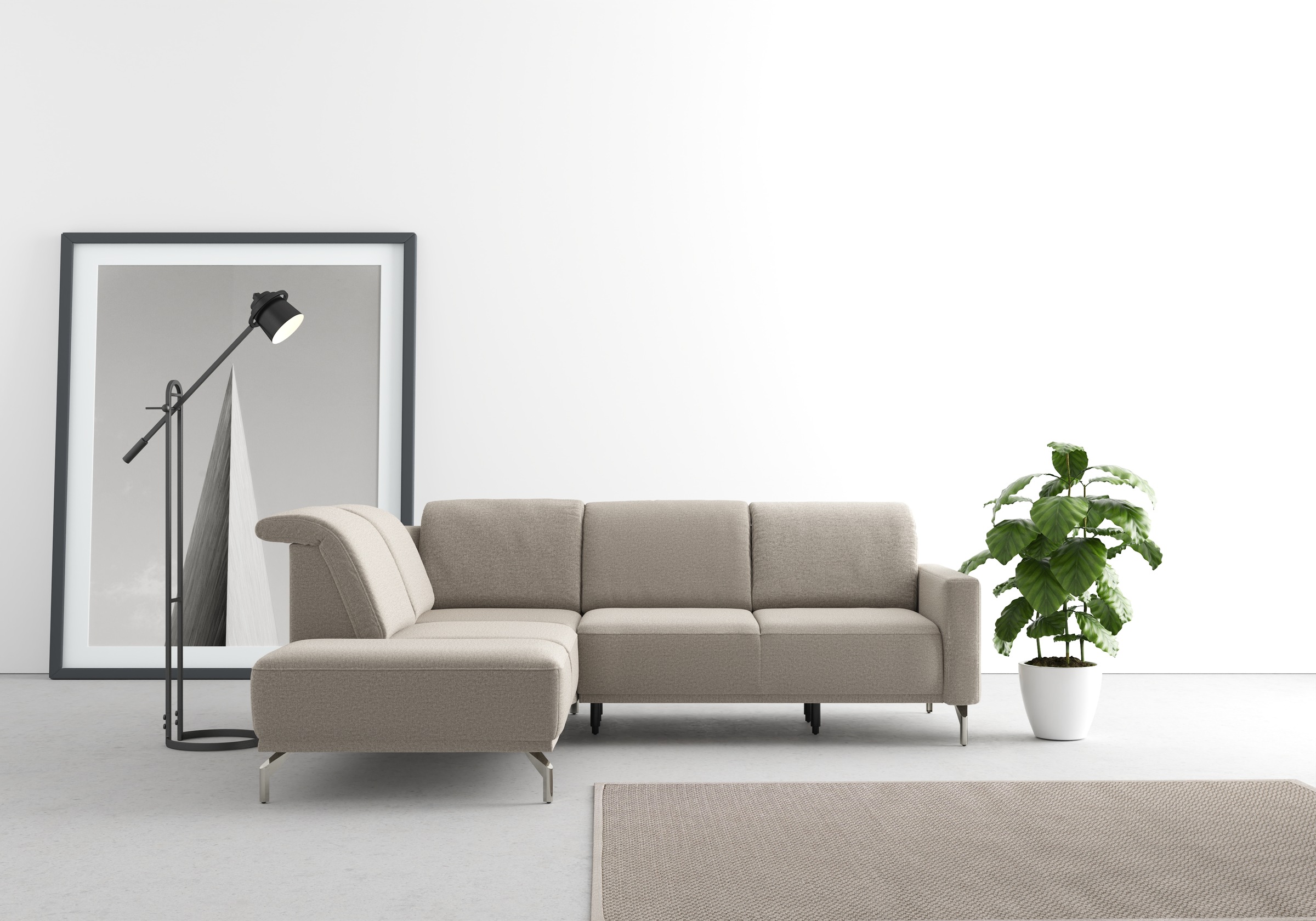sit&more Ecksofa »Bailando L-Form«, wahlweise mit Kopfteilverstellung und Vorziehsitz, motorisch