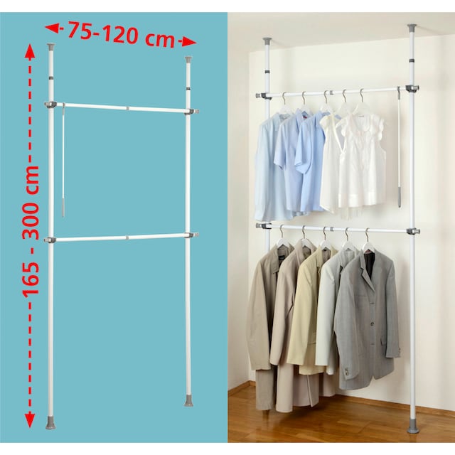 WENKO Teleskopregal »Herkules Basic«, verstellbar, Breite 75-120 cm, Höhe  165-300 cm kaufen | BAUR