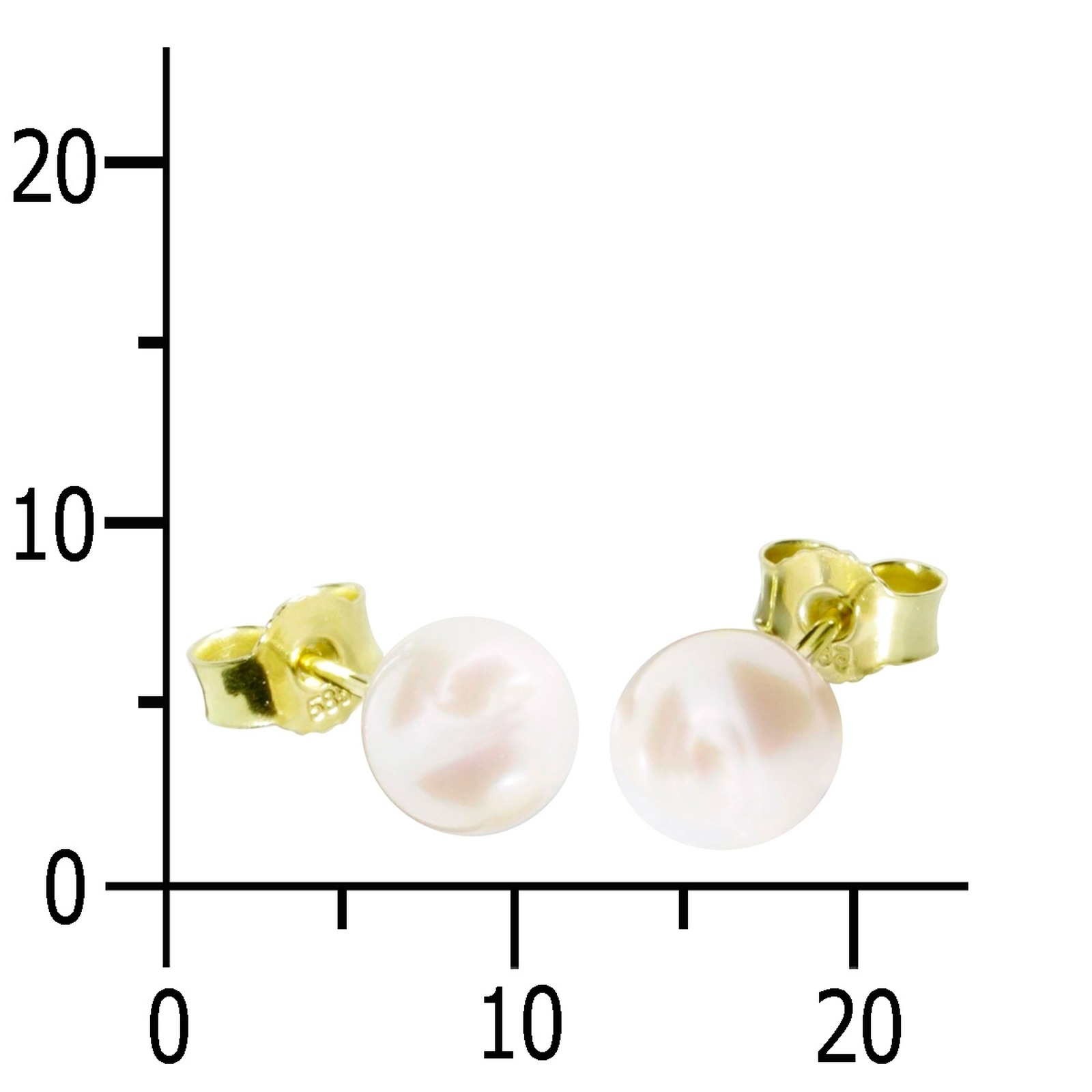 OSTSEE-SCHMUCK Paar Ohrstecker »- Ingrid 6 - Gold 585/000 - Zuchtperle«