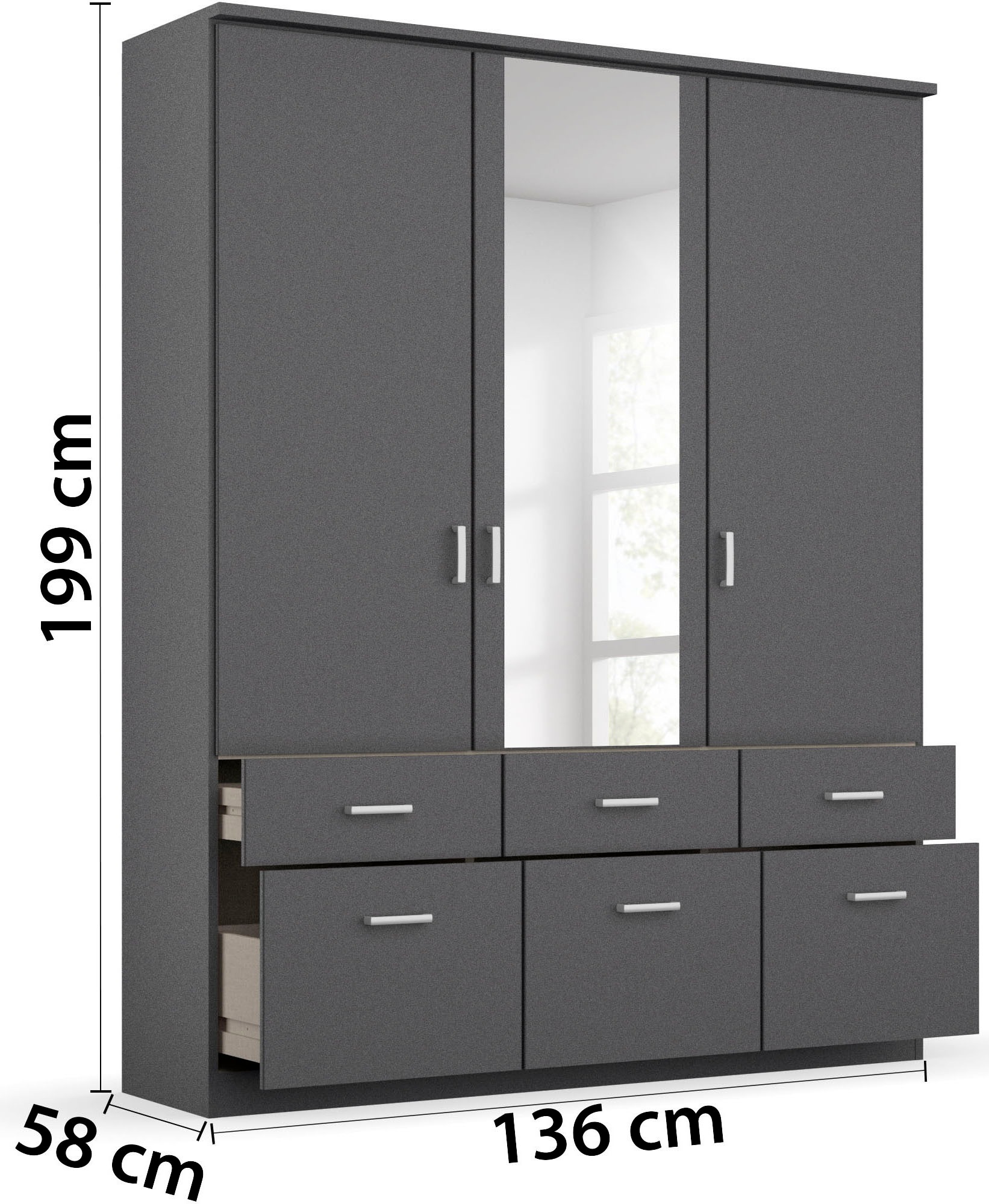 rauch Kleiderschrank »Kleiderschrank Schrank Garderobe deckenhoher Schrank BREMEN«, in vielen Farben und Ausführungen MADE IN GERMANY