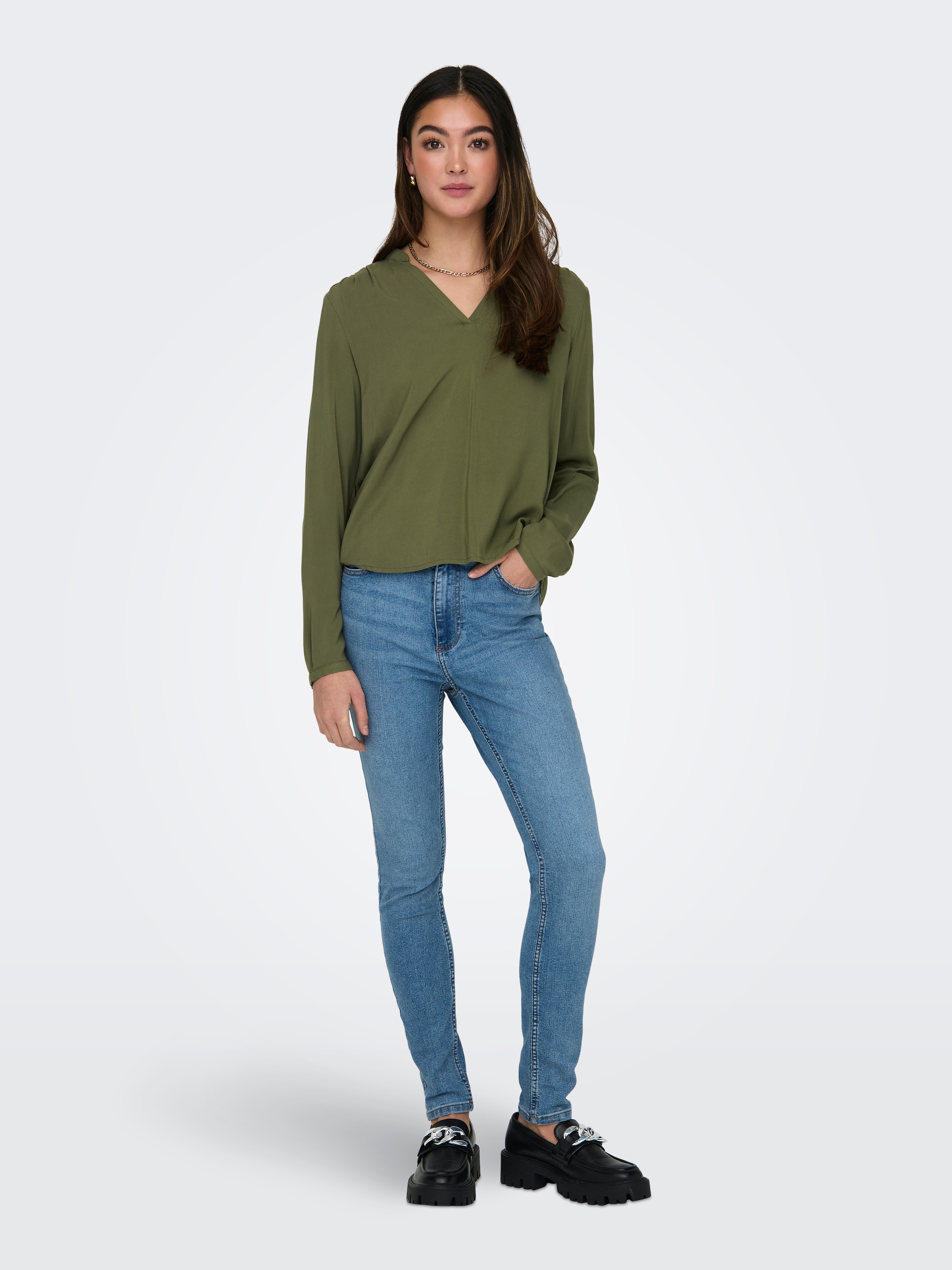 ONLY Blusenshirt »ONLNOVA LIFE VIS L/S JOSIE TOP SOLID«