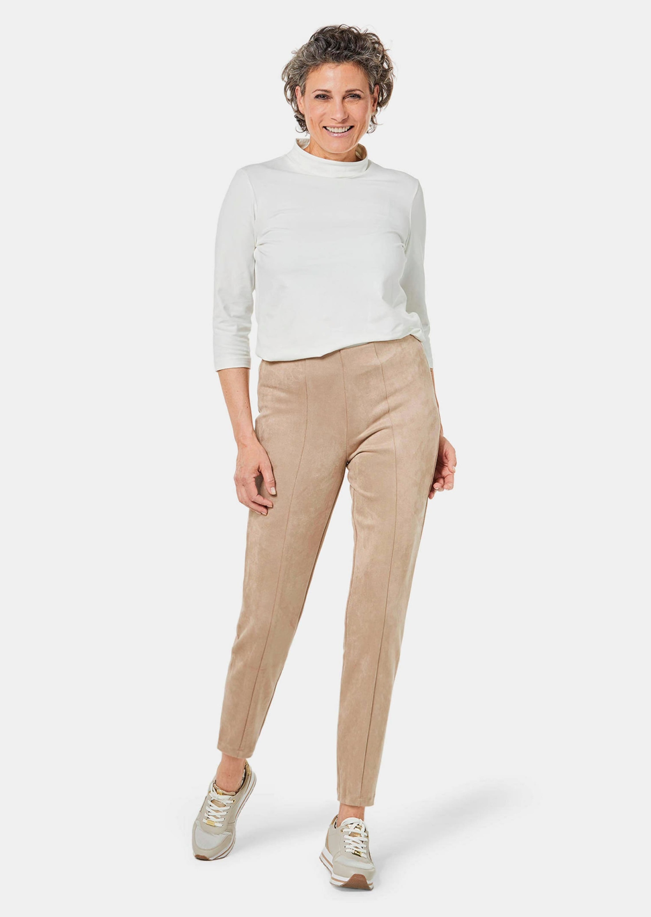 Thumbnail - GOLDNER 2-in-1-Hose "Moderne Leggings in trendigem Velourslederimitat"