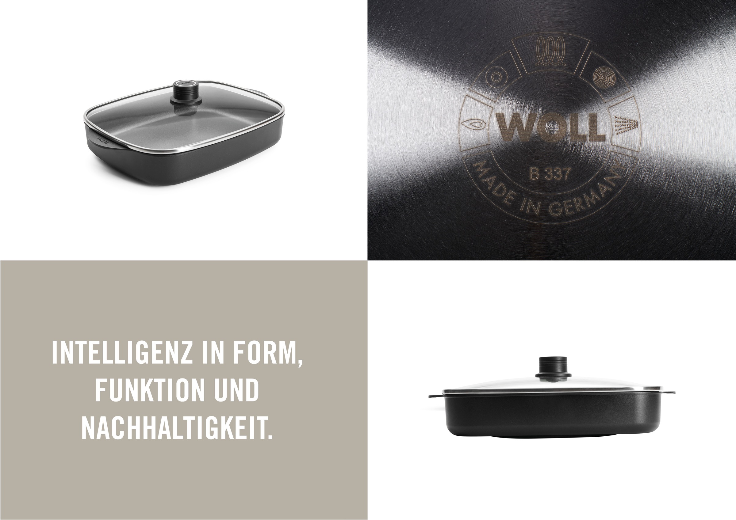 WOLL MADE IN GERMANY Bräter »Eco Logic QXR«, Aluminiumguss, (4 tlg.)