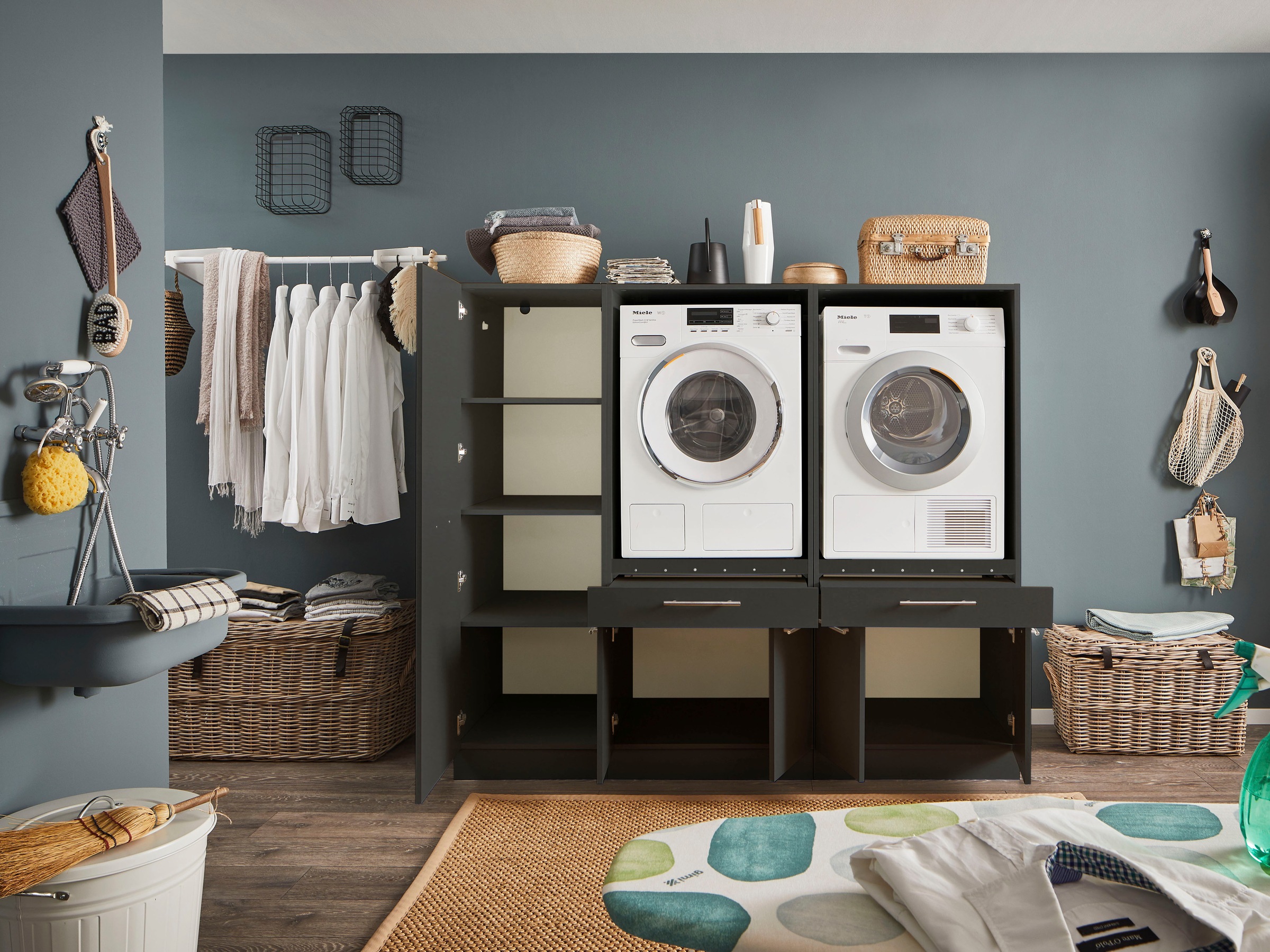 Laundreezy Mehrzweckschrank-Set »LAUNDREEZY LDSK12«, Breite 185 cm