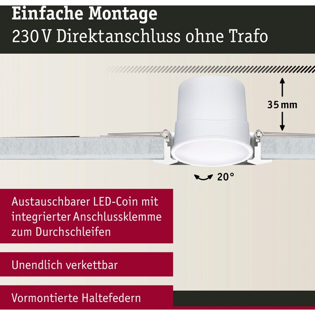Paulmann LED Einbauleuchte »Base 3x420lm 230V Weiß«, 3 flammig-flammig,  Zigbee Basisset | BAUR