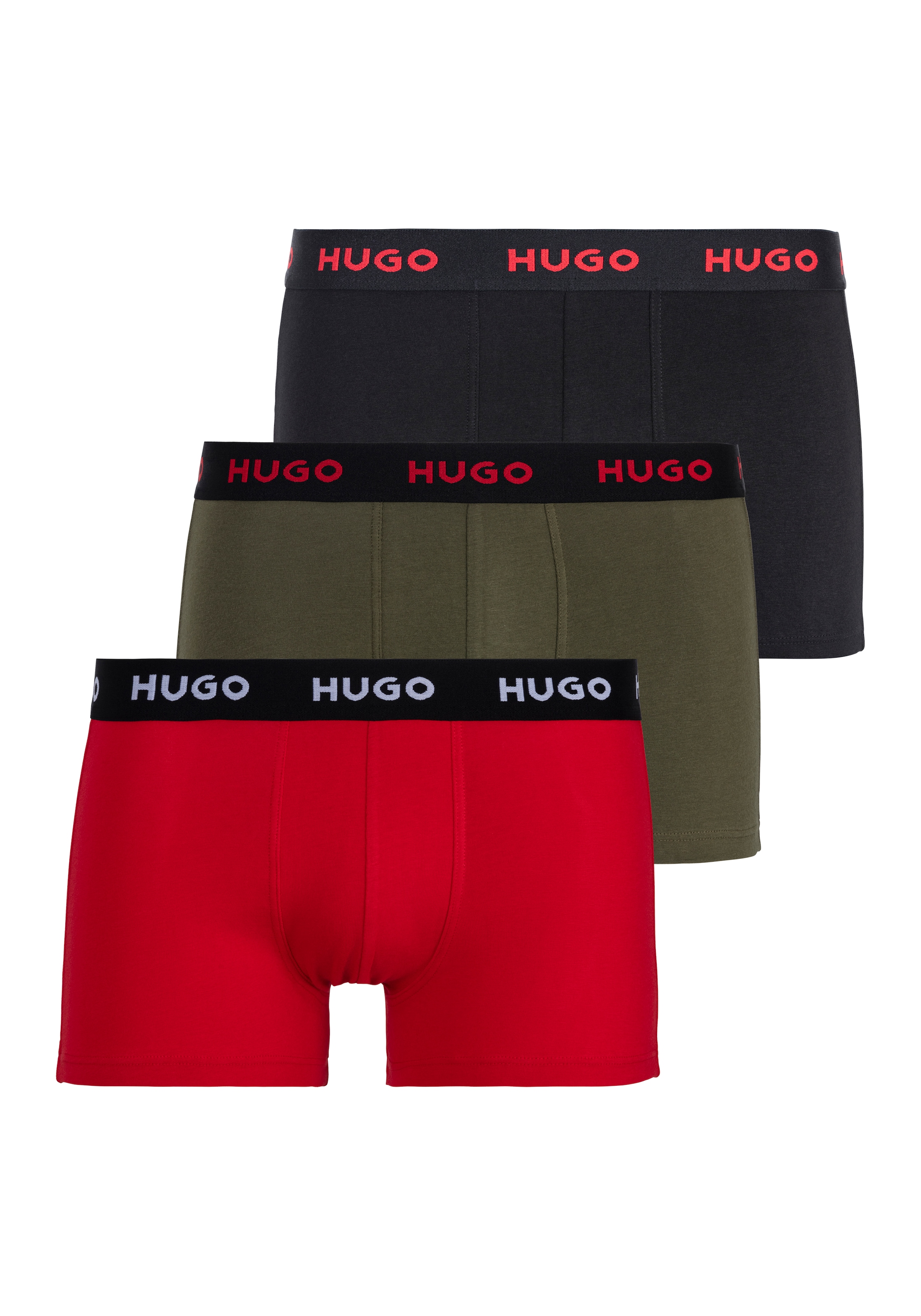 HUGO Underwear Trunk "TRUNK TRIPLET", (Packung, 3 St.), mit Logobund