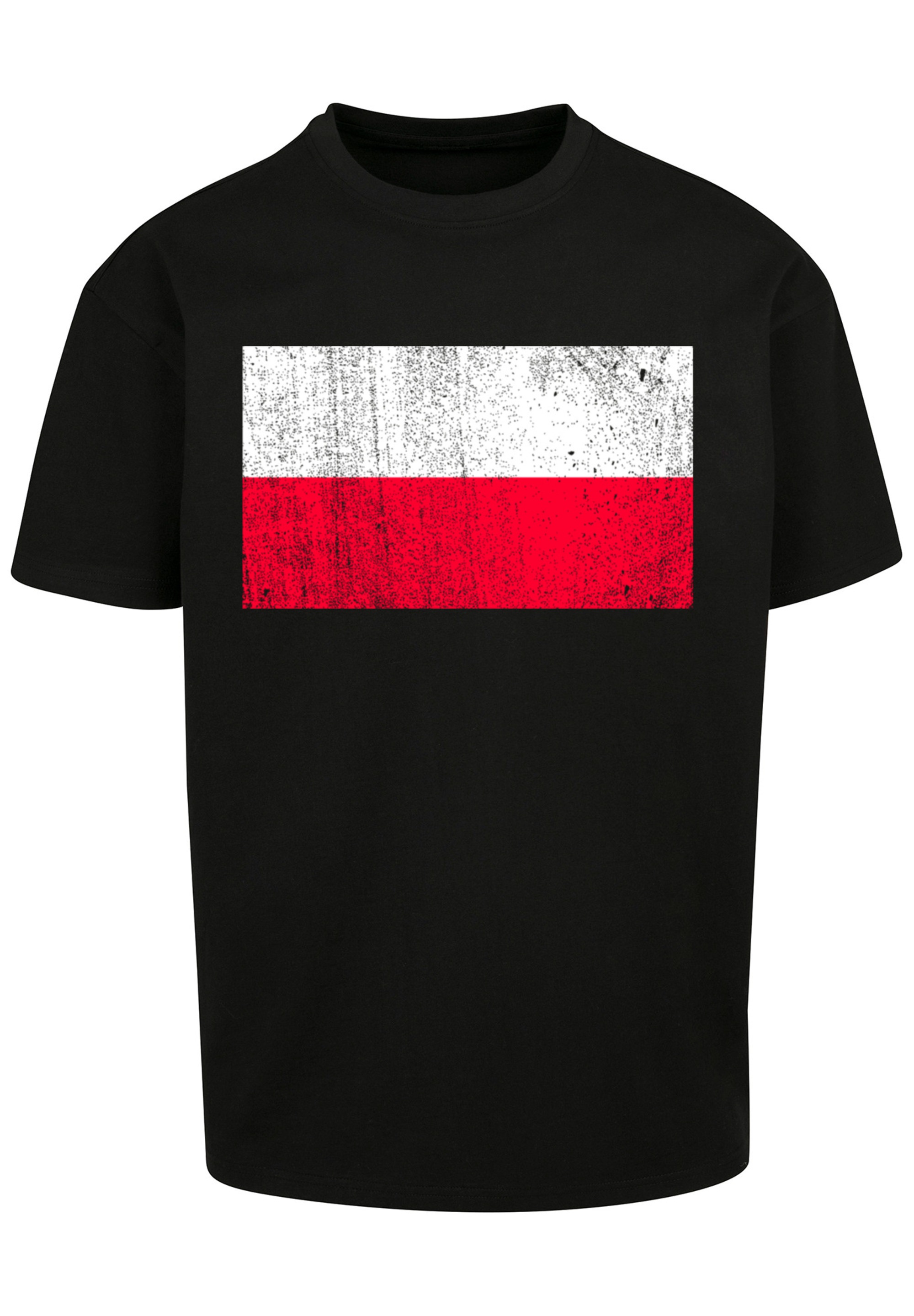 F4NT4STIC T-Shirt »Poland Polen Flagge distressed«, Print