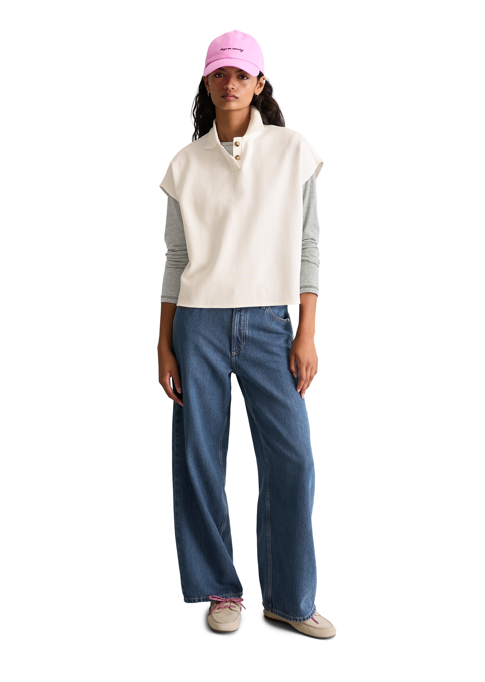 Marc O'Polo DENIM Poloshirt ärmellos wide aus Organic Cotton