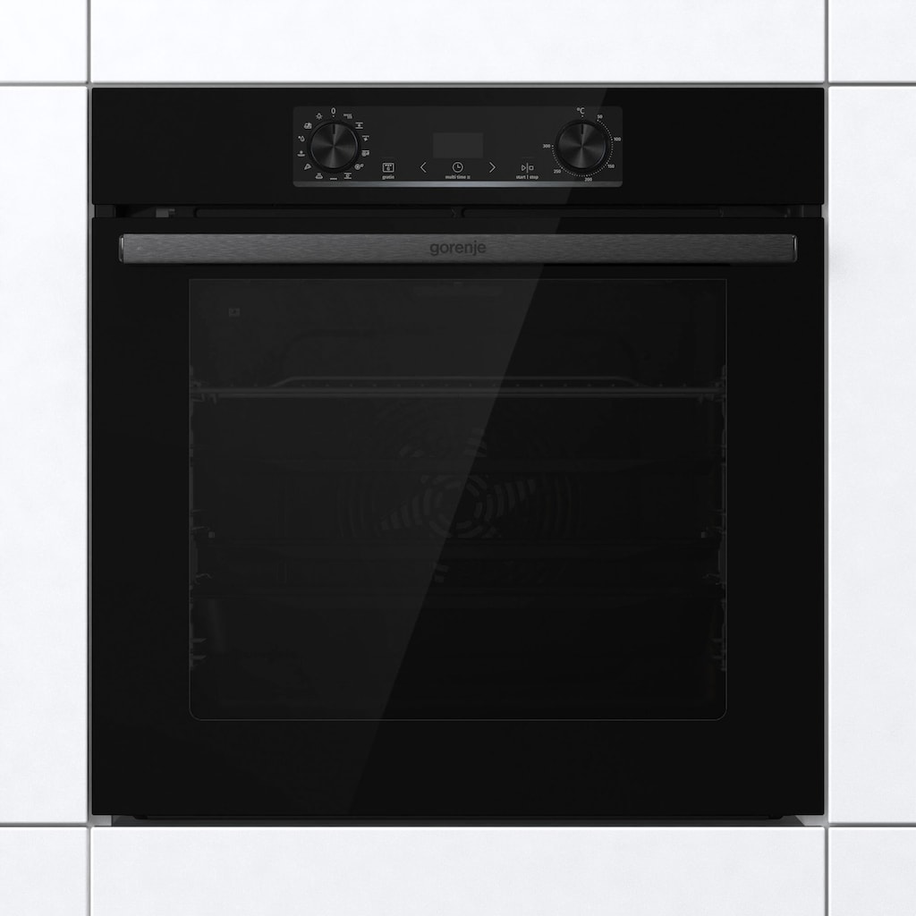 GORENJE Pyrolyse Backofen »BPS6737E14X, BPS6737E14BG«, BPS6737E14BG, mit 1-fach-Teleskopauszug, Pyrolyse-Selbstreinigung