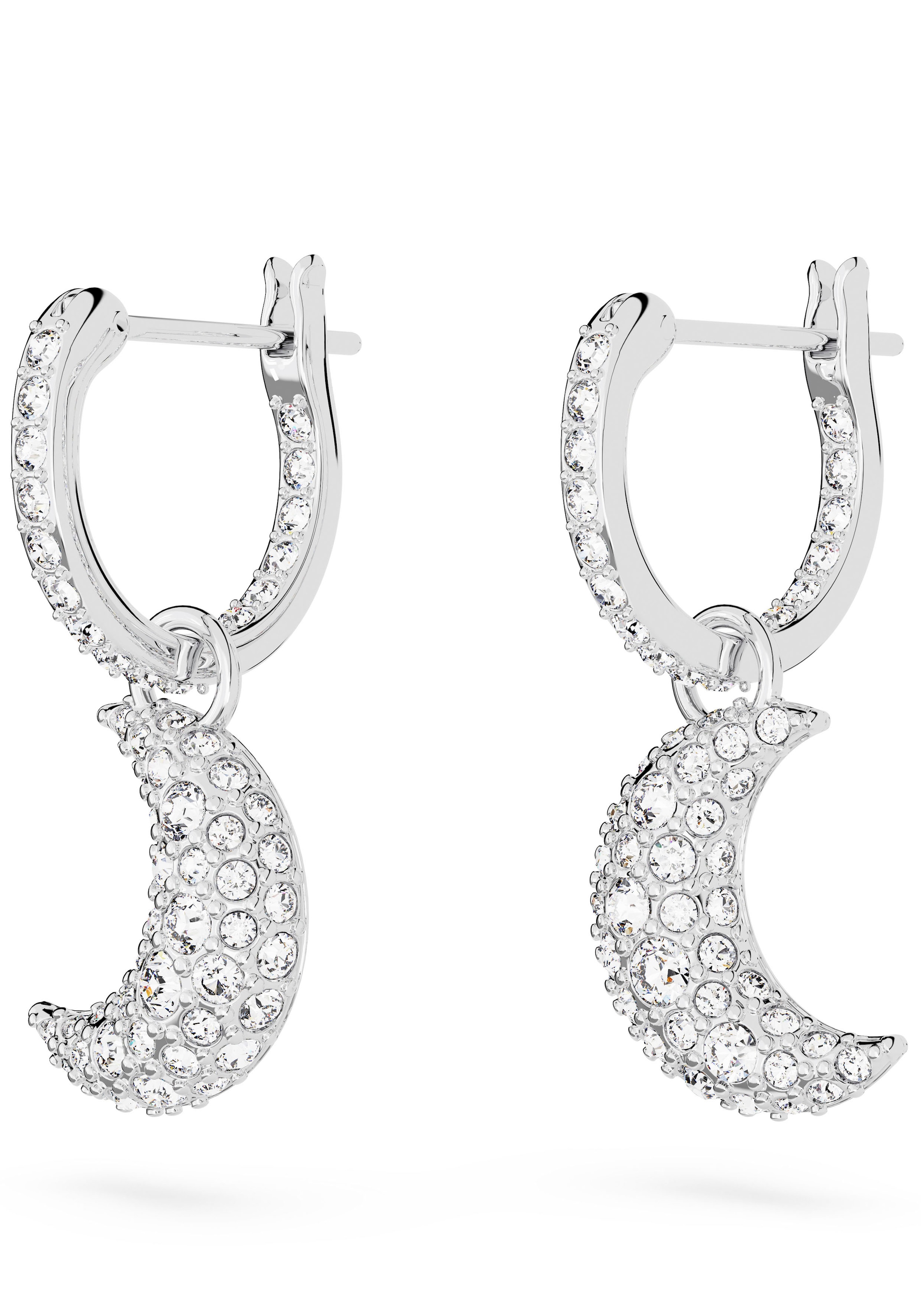 Swarovski Paar Creolen »Sublima Luna Halbmond«, mit Swarovski® Kristall - Einhänger abnehmbar