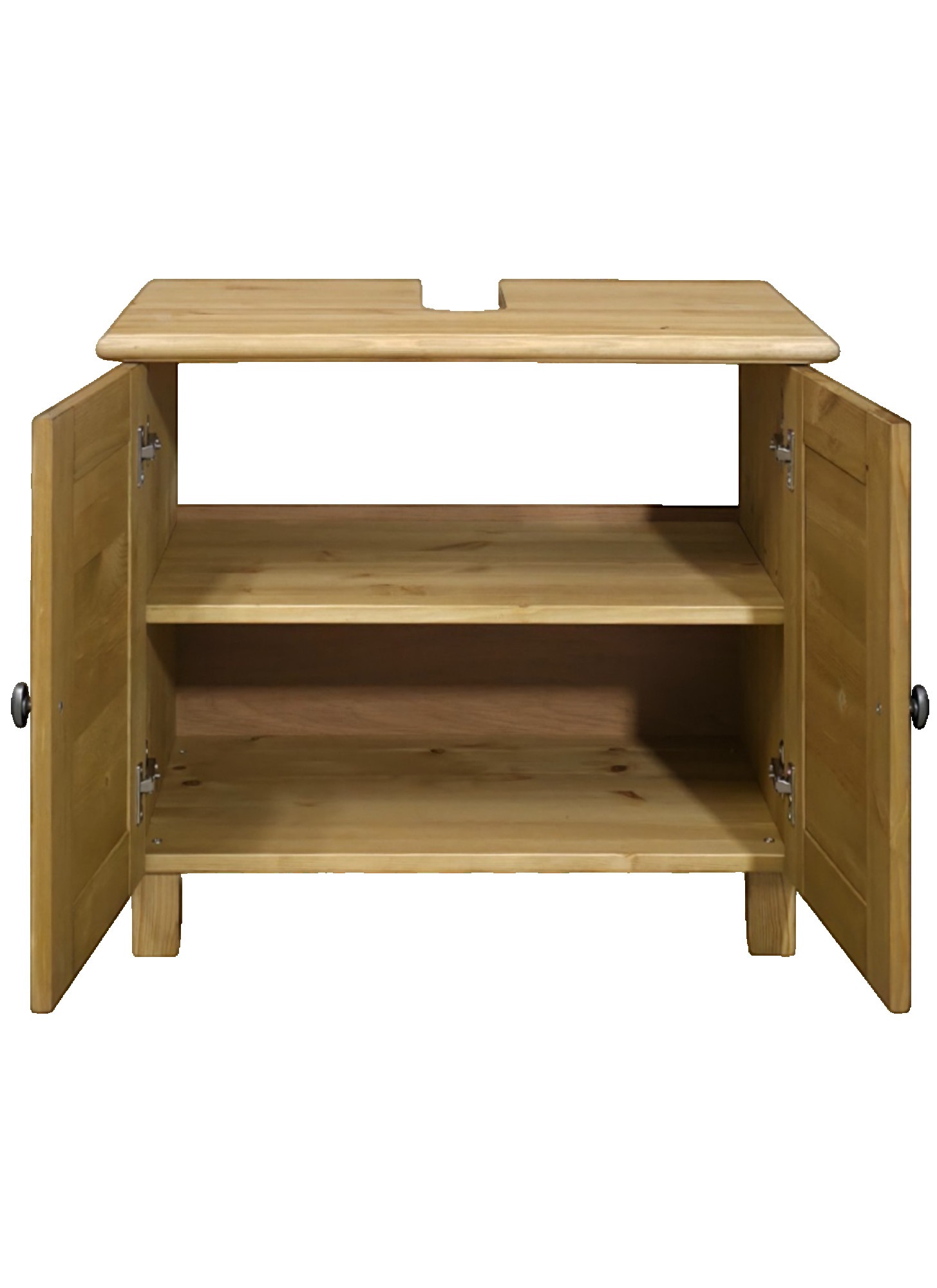 Home affaire Waschbeckenunterschrank »Rauna« aus massiver Kiefer, Breite 64 cm, Rillenoptik, made in EU