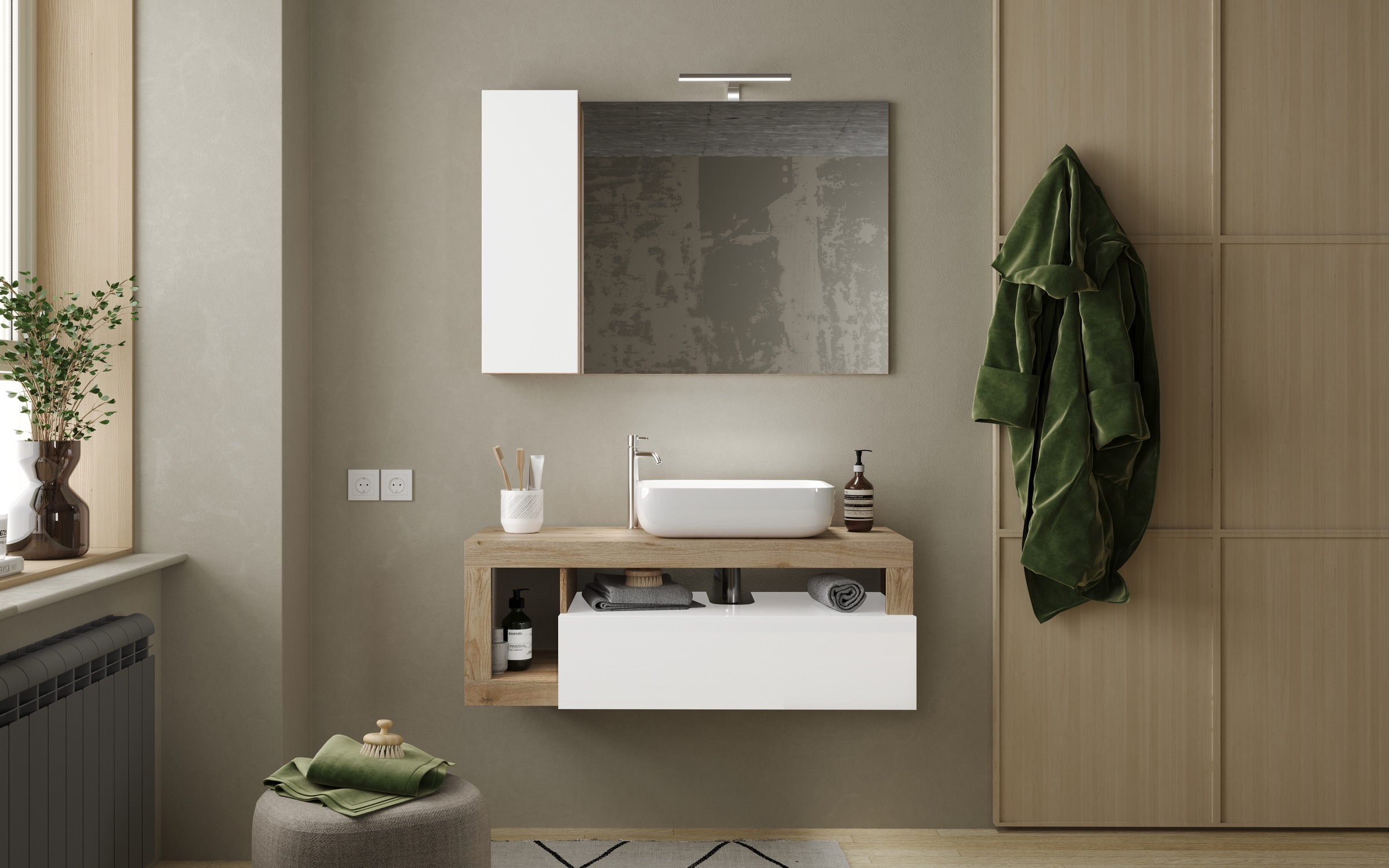 welltime Badmöbel-Set "Hamburg, Badezimmerset 2tlg. Breite 110 cm, Badmöbel günstig online kaufen