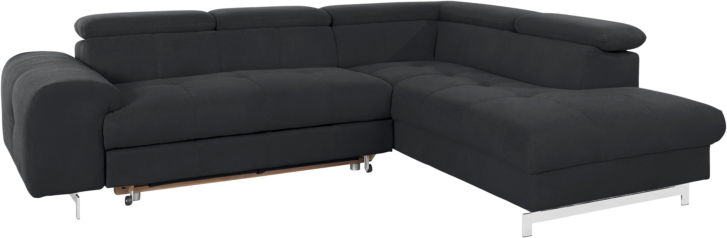 COTTA Ecksofa »Chef L-Form«, mit Kopfteilverstellung, edle Metallkufen, wahlweise mit Bettfunktion
