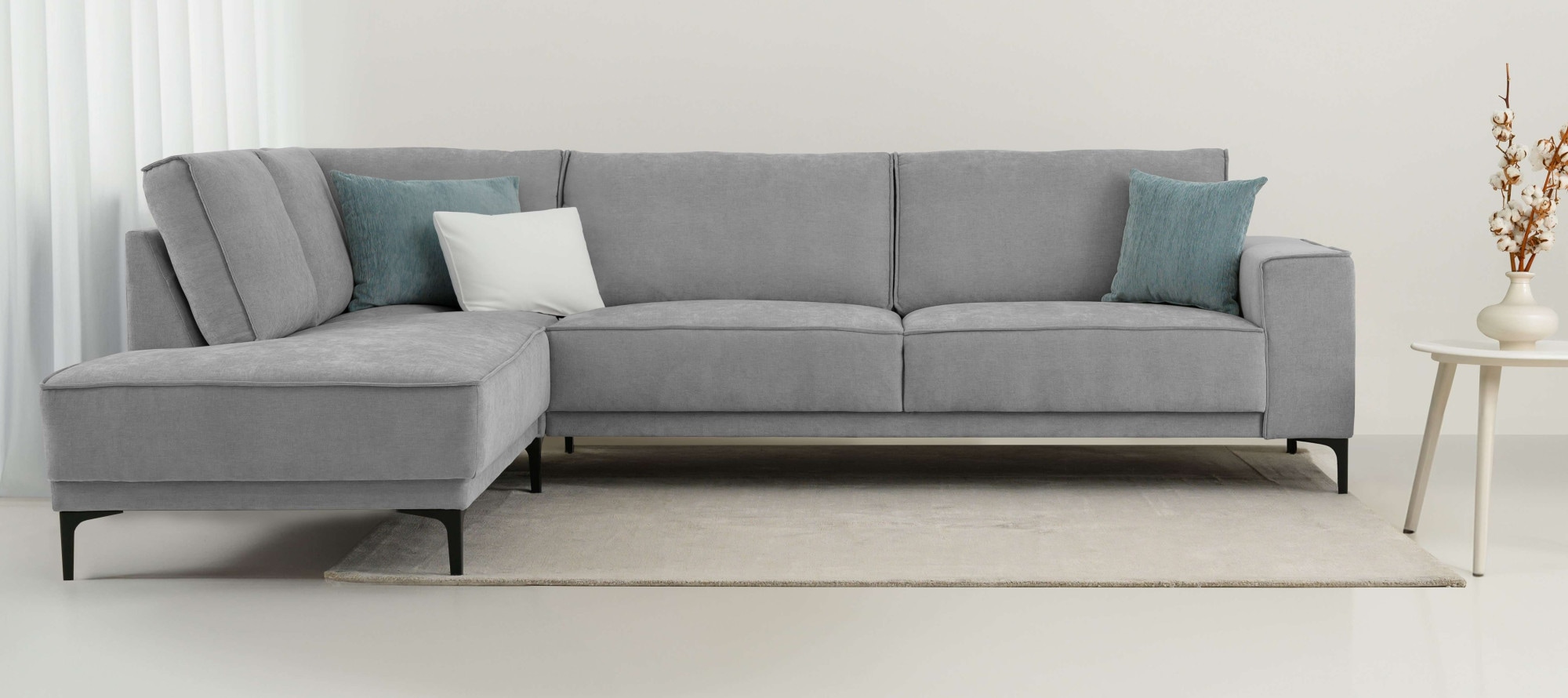 Places of Style Ecksofa "Polsterecke Oland, Struktur, Flachgewebe, Luxus-Mi günstig online kaufen