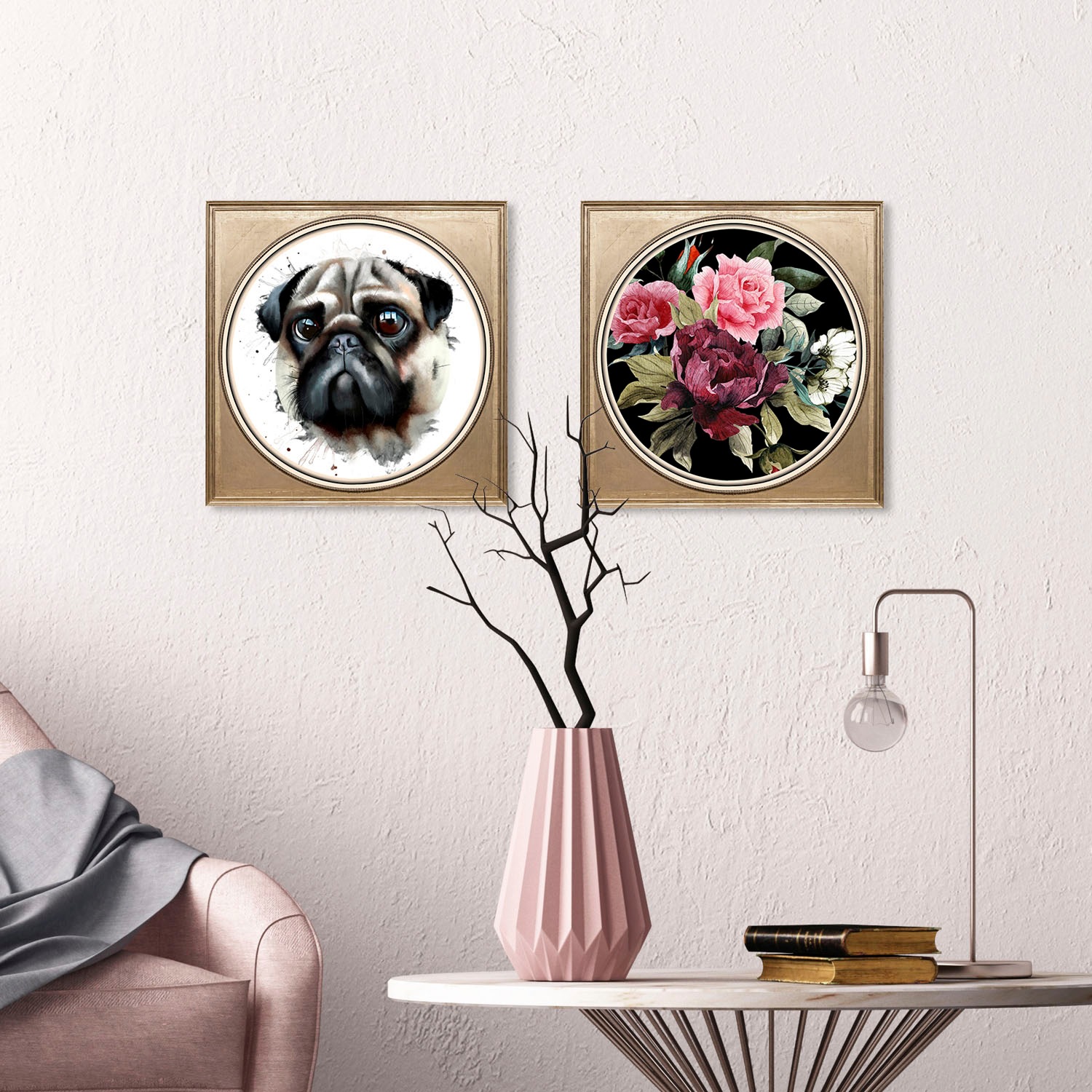 queence Acrylglasbild "Mops", Haustiere-Gemälde-Kunst-Hund-Hunde-Hundebilde günstig online kaufen