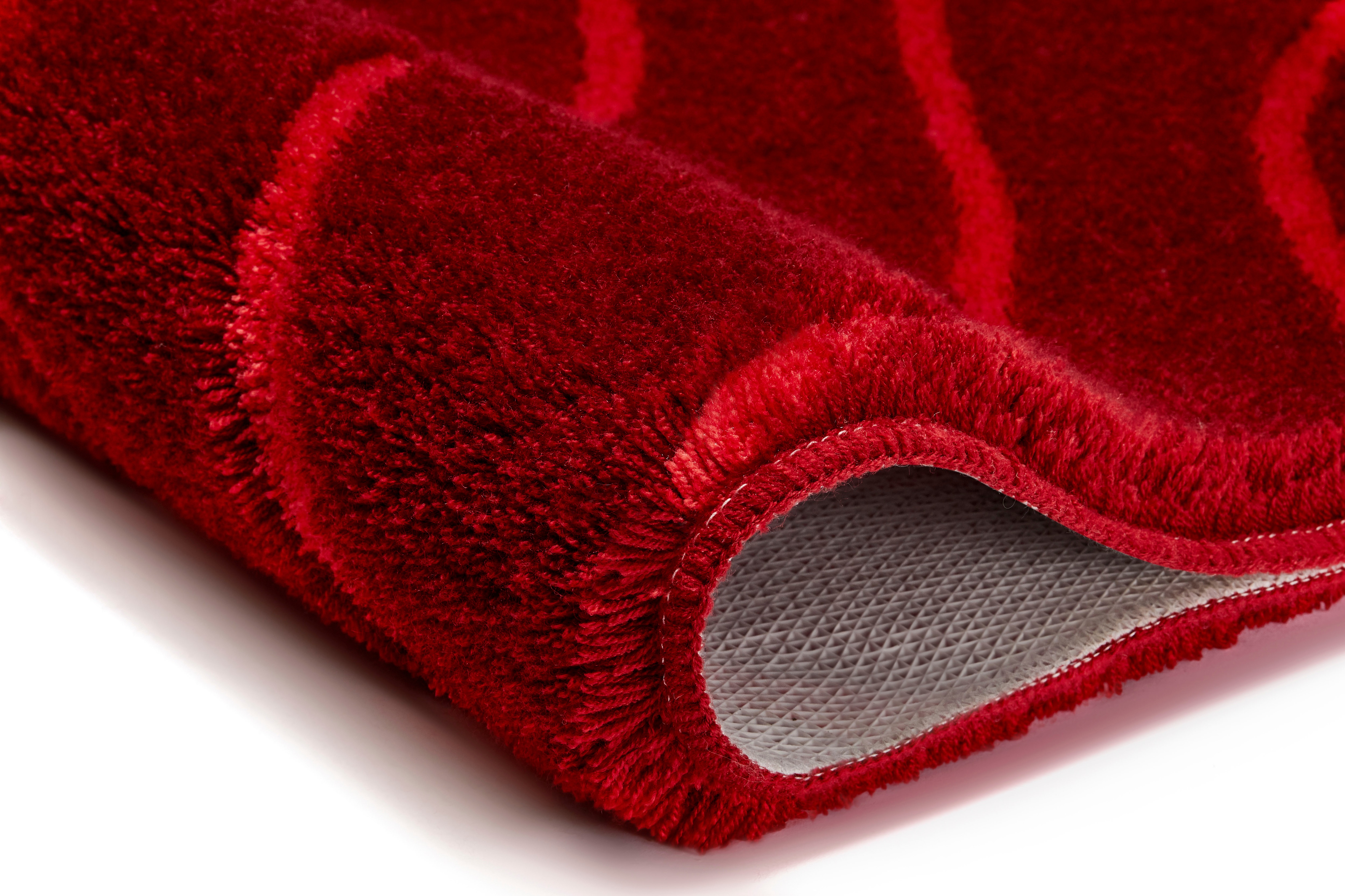 Thumbnail - Kleine Wolke Badematte "Tram" Höhe 20 mm rutschhemmend beschichtet fußbodenheizungsgeeignet modernes Wellen Design, Hoch...