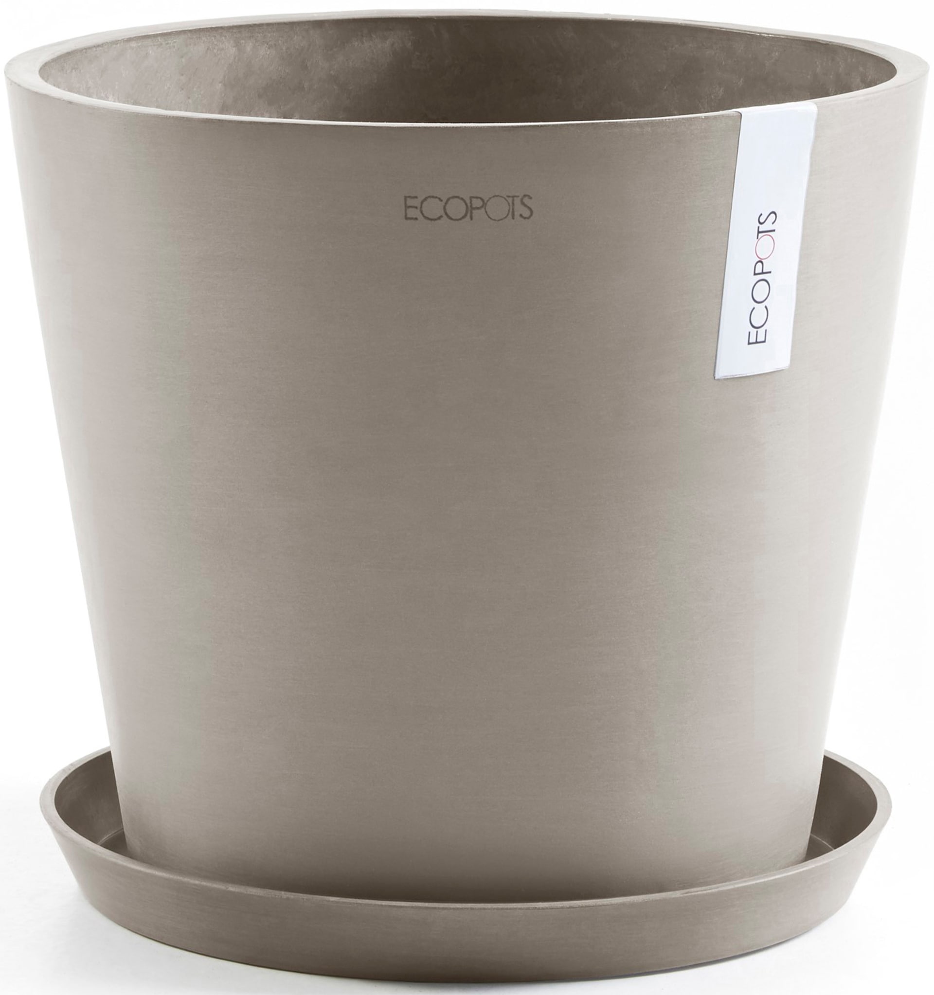 ECOPOTS Blumentopf "Amsterdam 40 + Wassersystem Taupe", für innen und außen: frostsicher, bruchsicher und lichtbeständig