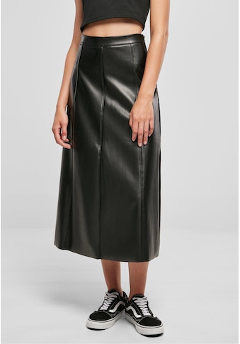 Sommerrock »Urban Classics Damen Ladies Synthetic Leather Midi Skirt«, (1 tlg.)