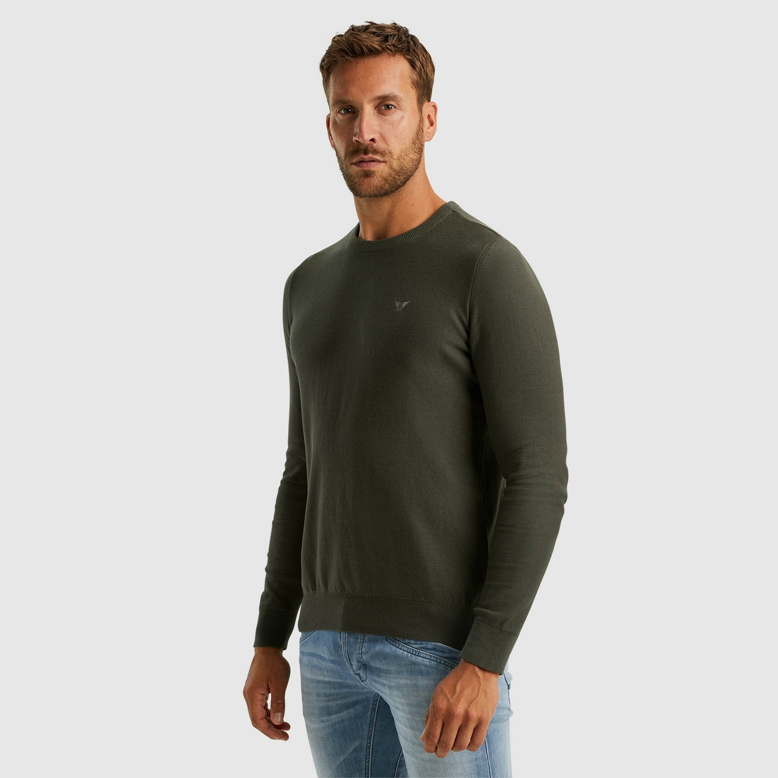 PME Legend Herren Rundhals Pullover R-NECK COTTON KNIT - Regular Fit günstig online kaufen