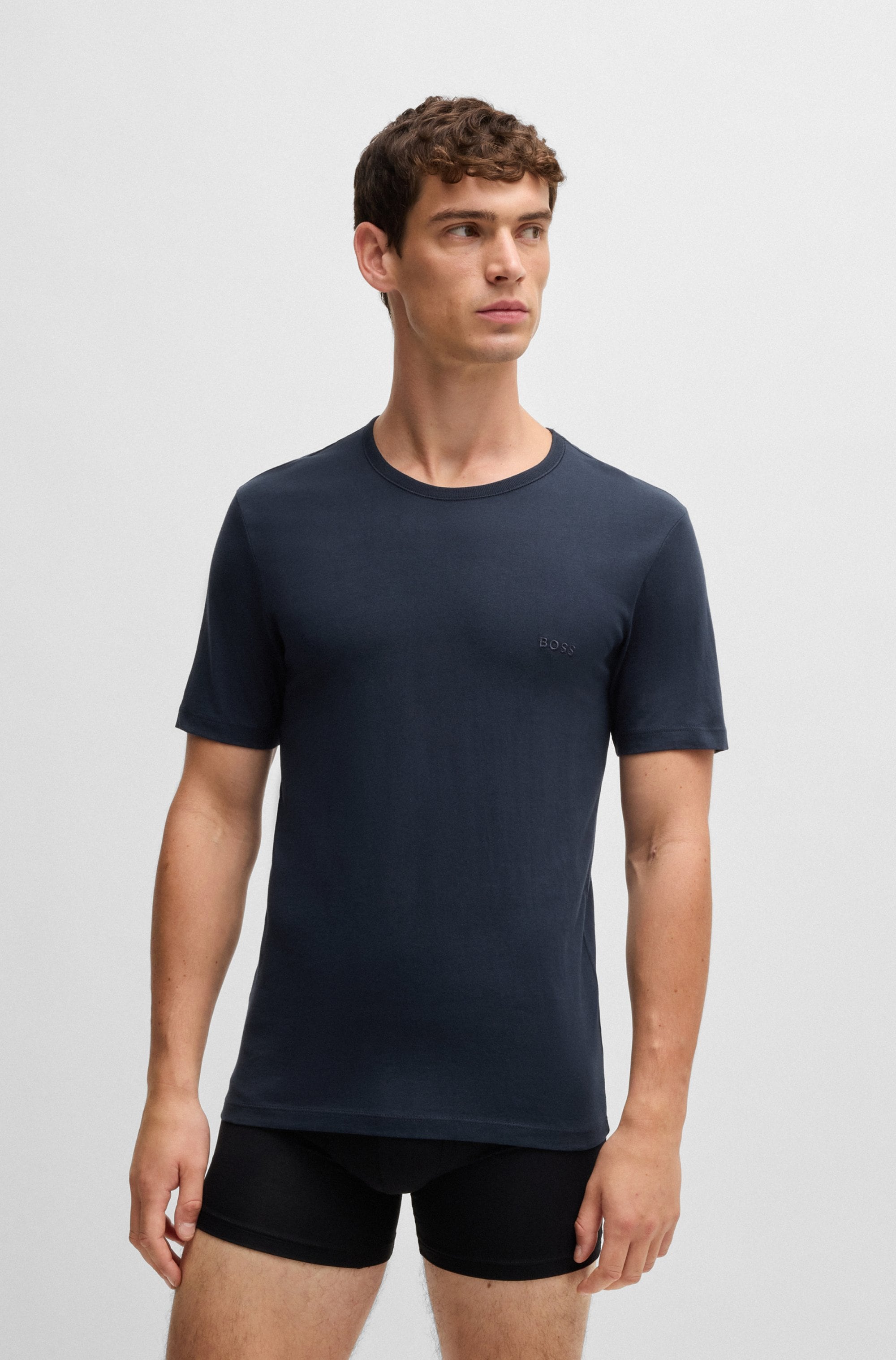 BOSS T-Shirt »Rundhals BOSS ONE x David Beckham«, (Packung, 3 tlg., 3er-Pack), mit dezentem BOSS Logo-Print