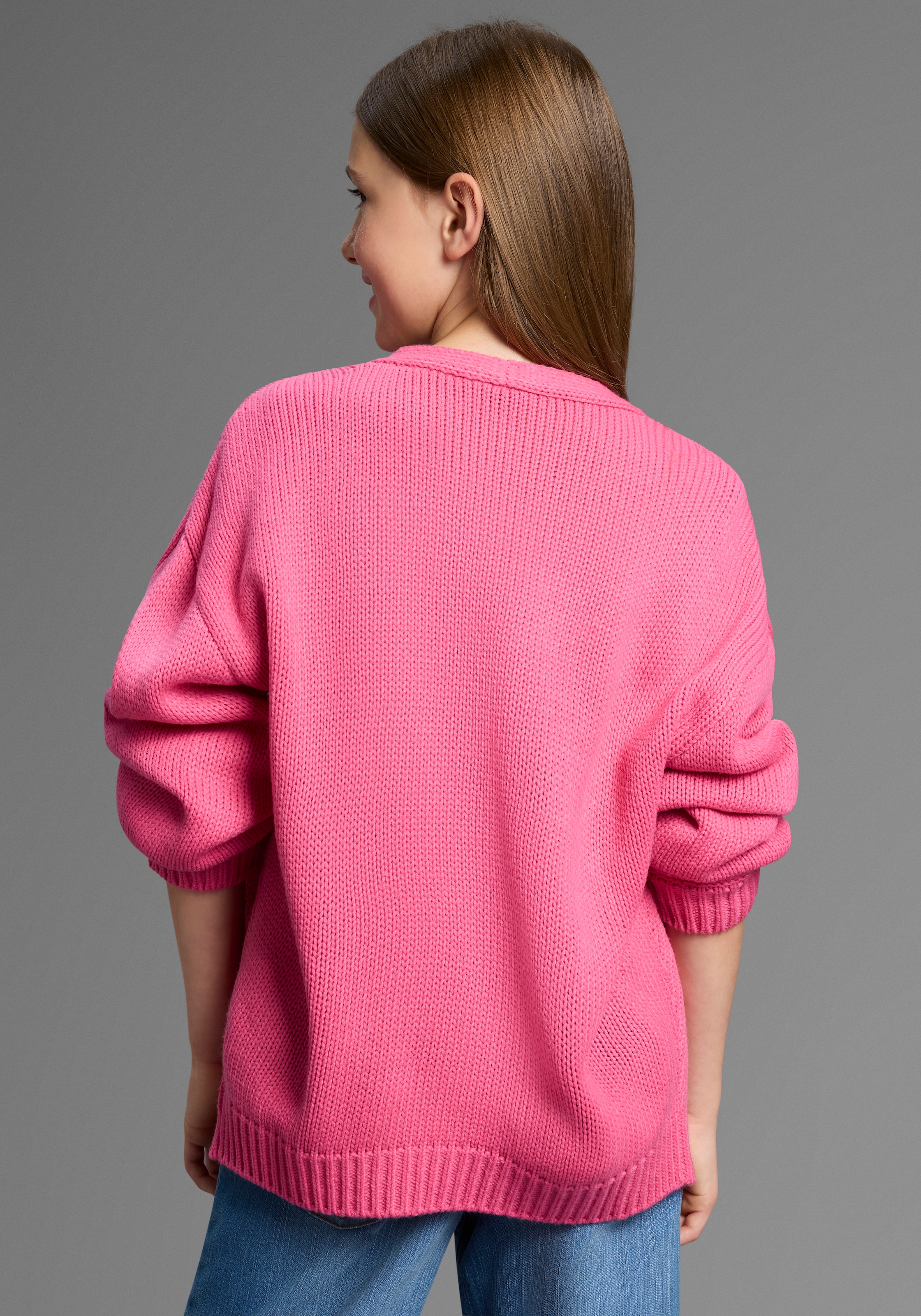 Bruno Banani Strickjacke »Cardigan«, NEU: BRUNO BANANI für TEENS! Lockerer, weicher Strick